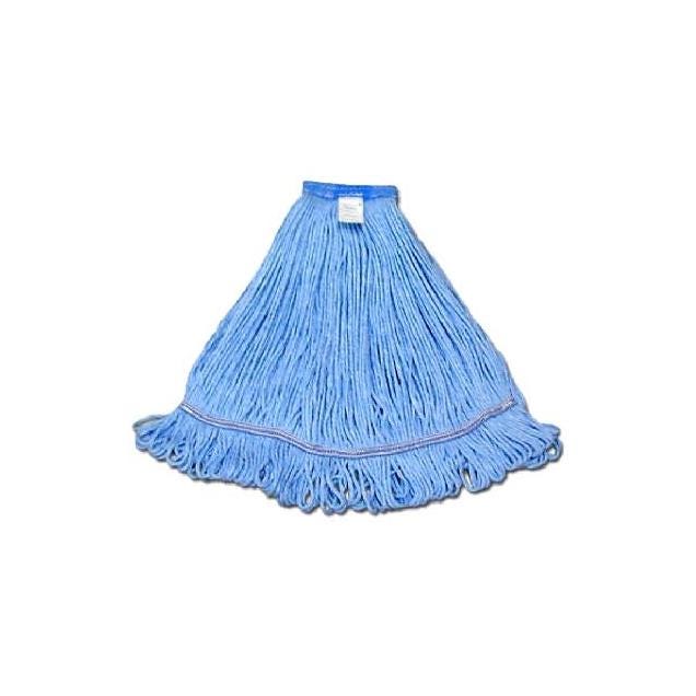 ABCO Products Large Natural Cotton/Rayon Blend Yarn Loop End Mop Head, Blue