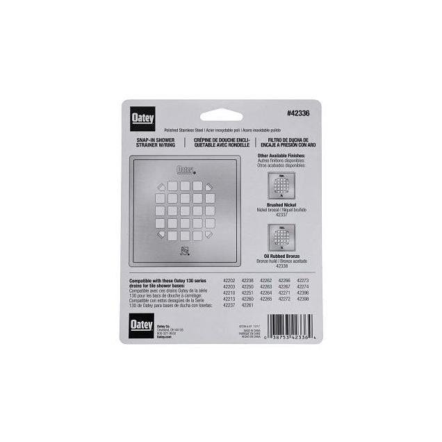 Oatey Polished Stainless Steel Square Shower Strainer With Ring - photo 2 Oatey Polished Stainless Steel Square Shower Strainer With Ring - photo 2