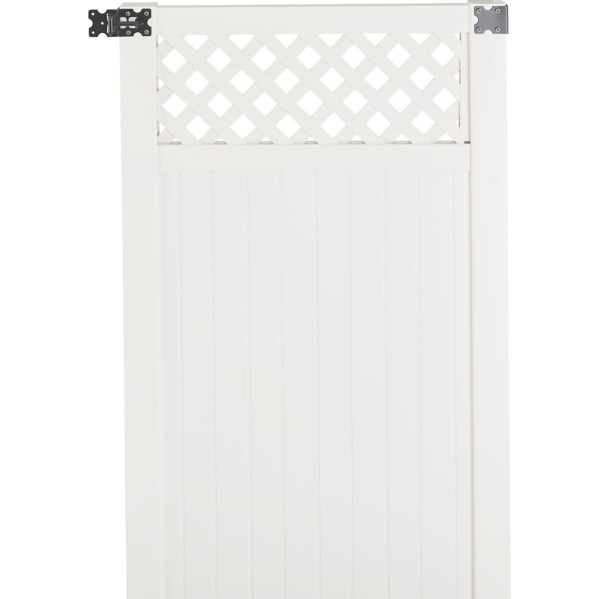 41-1/2 In. W. x 6 Ft. H. Lattice-Top White Vinyl Privacy Gate - photo 2