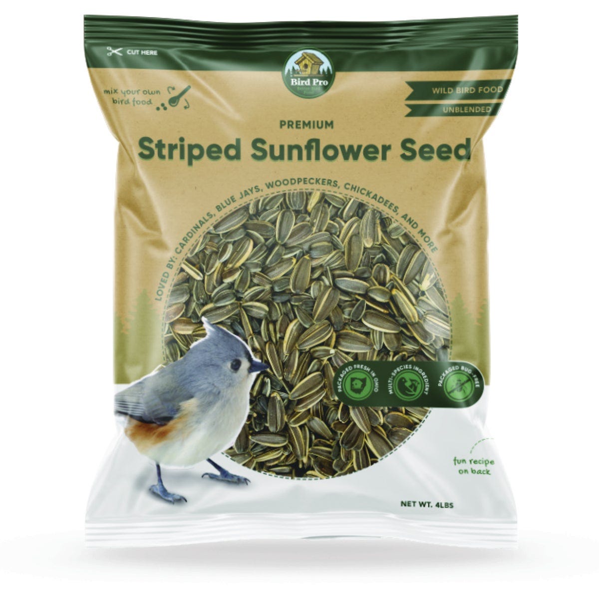 Bird Pro 4 Lb. Premium Striped Sunflower Seed