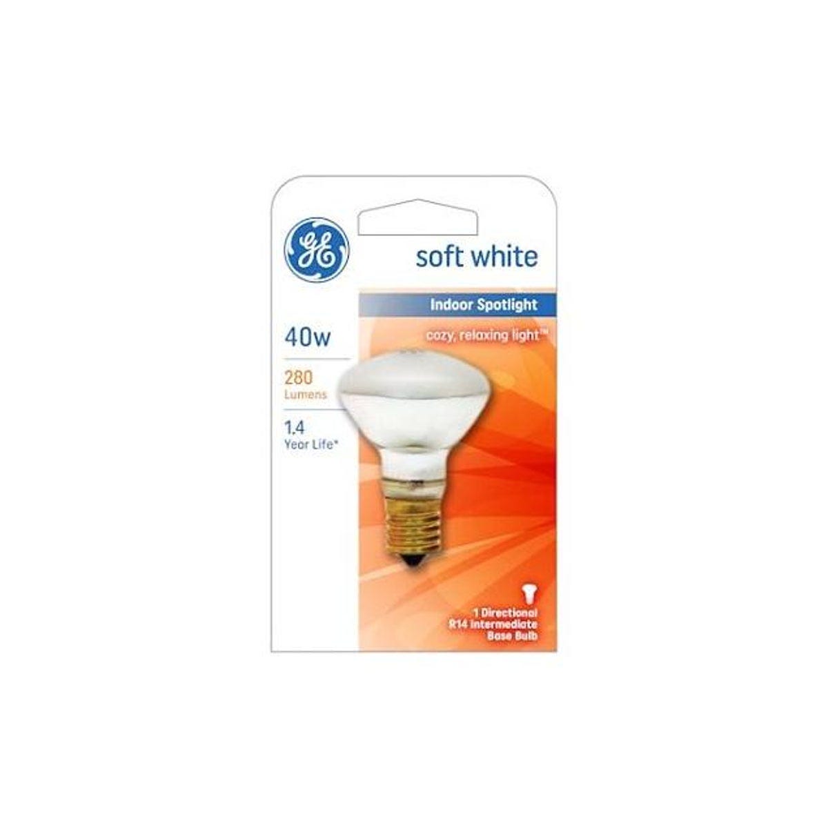 GE 40W Indoor Reflector Spotlight Light Bulb GE 40W Indoor Reflector Spotlight Light Bulb