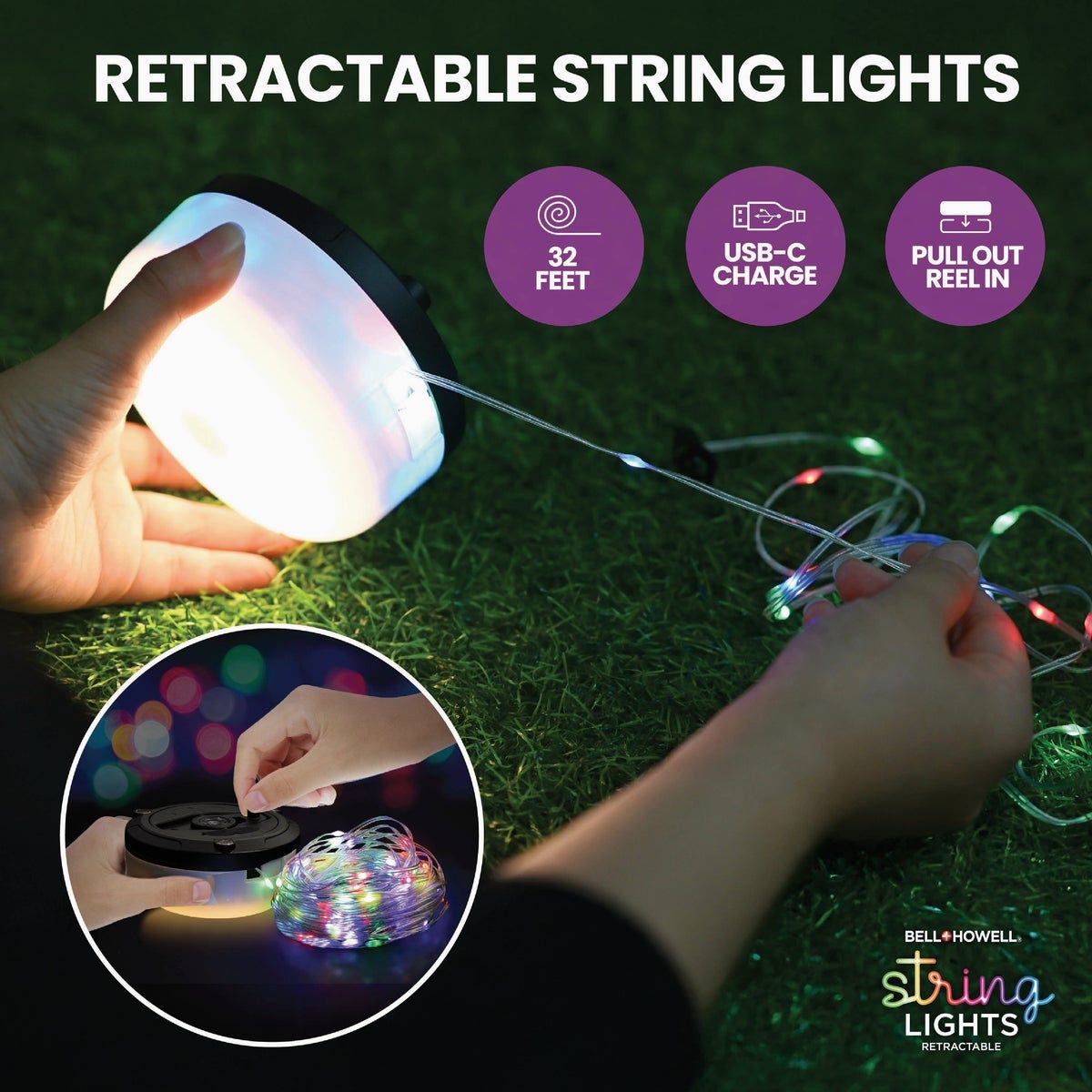 Bell+Howell Retractable RGB LED String Light Set - photo 6 Bell+Howell Retractable RGB LED String Light Set - photo 6