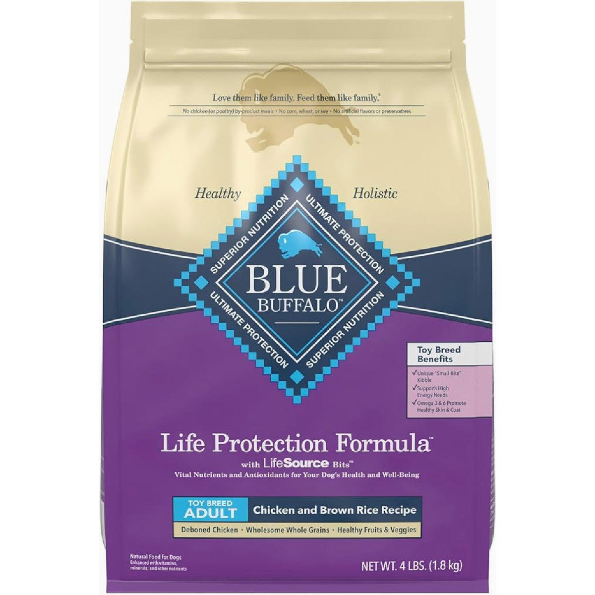Blue Bluffalo Life Protection Formula Chicken & Brown Rice Toy Breed 4 Lb. Adult Dry Dog Food Blue Bluffalo Life Protection Formula Chicken & Brown Rice Toy Breed 4 Lb. Adult Dry Dog Food