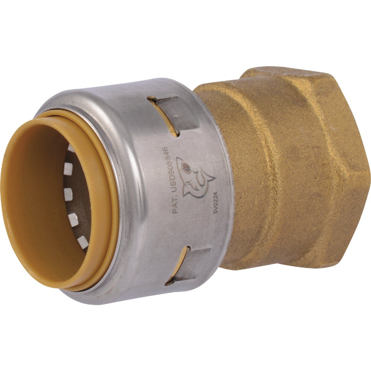 SharkBite 1 In. x 1 In. FNPT Straight Brass Push-to-Connect Female Adapter SharkBite 1 In. x 1 In. FNPT Straight Brass Push-to-Connect Female Adapter