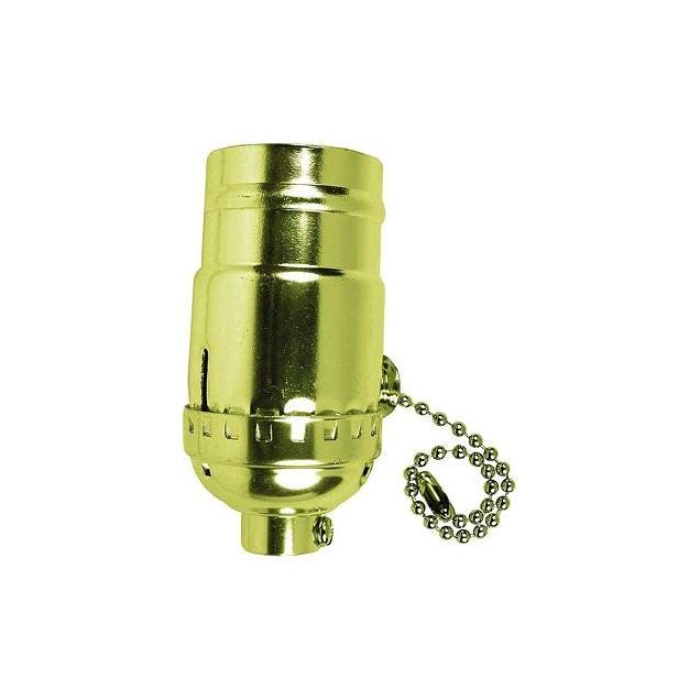 Jandorf 250W Brass Medium Base On/Off Lamp Pull Chain Socket