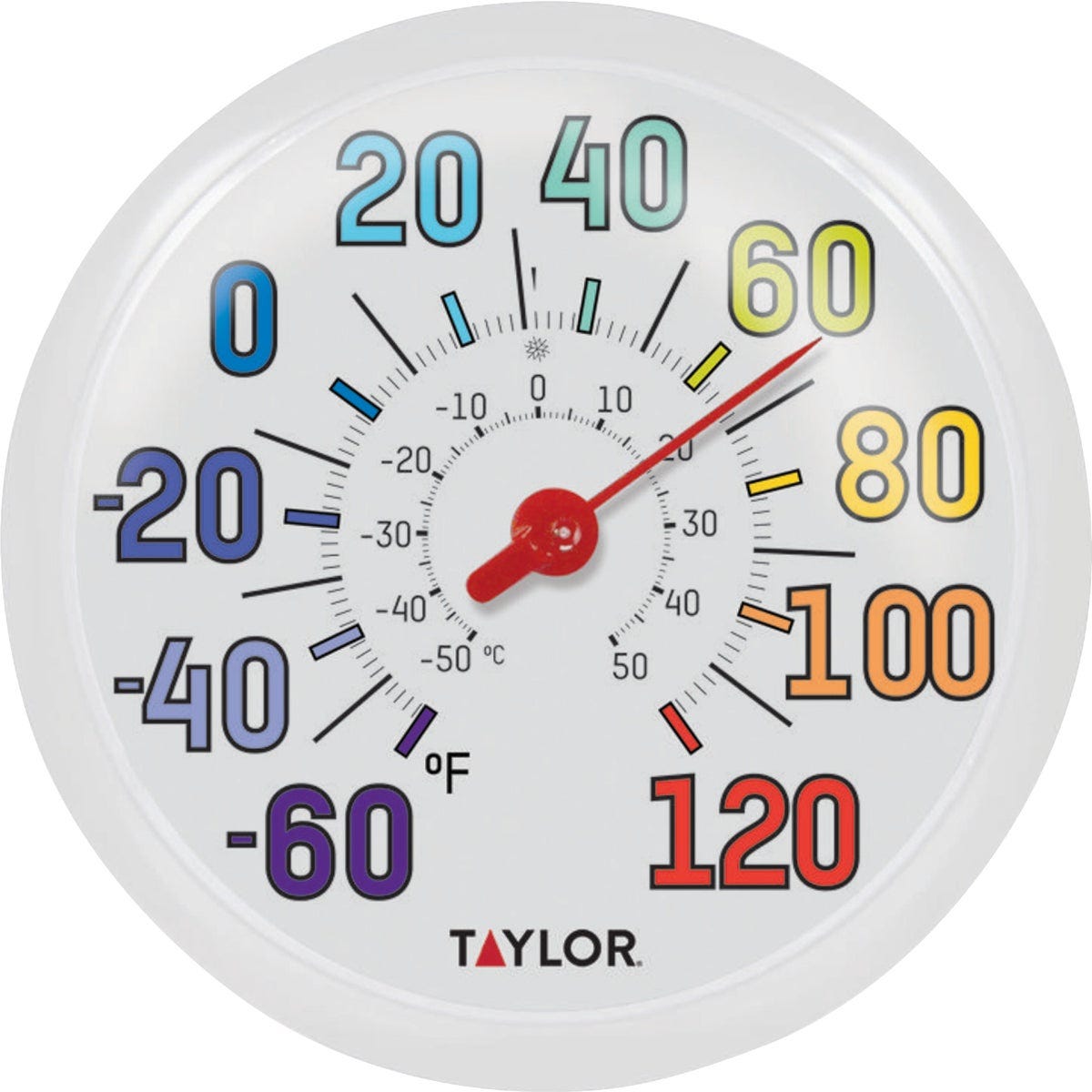 Taylor 13-1/2" Farenheit And Celsius -60 To 120 F, -50 To 50 C Outdoor Wall Thermometer Taylor 13-1/2" Farenheit And Celsius -60 To 120 F, -50 To 50 C Outdoor Wall Thermometer