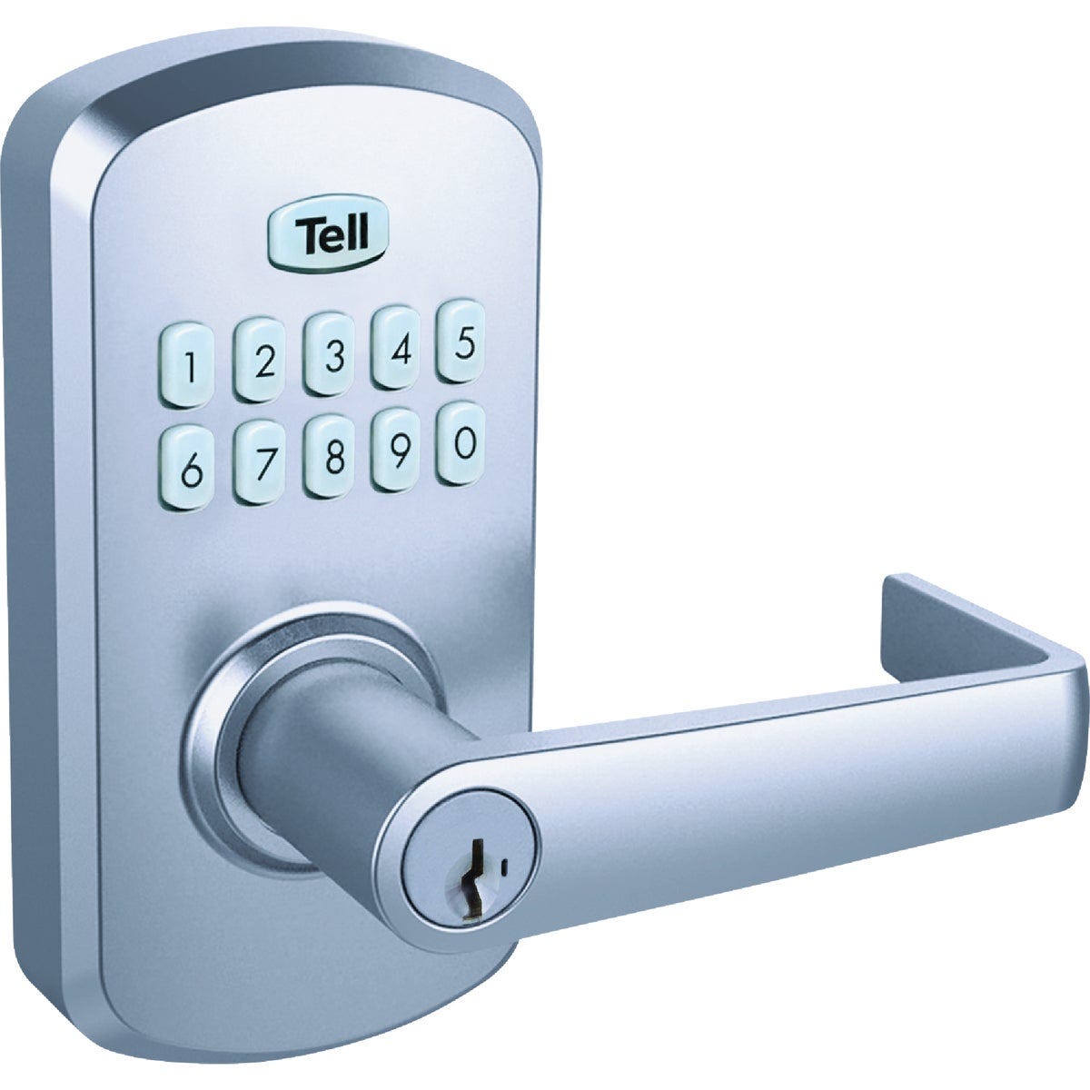 Tell Commercial Cortland Satin Chrome Electronic Keypad Lock Tell Commercial Cortland Satin Chrome Electronic Keypad Lock