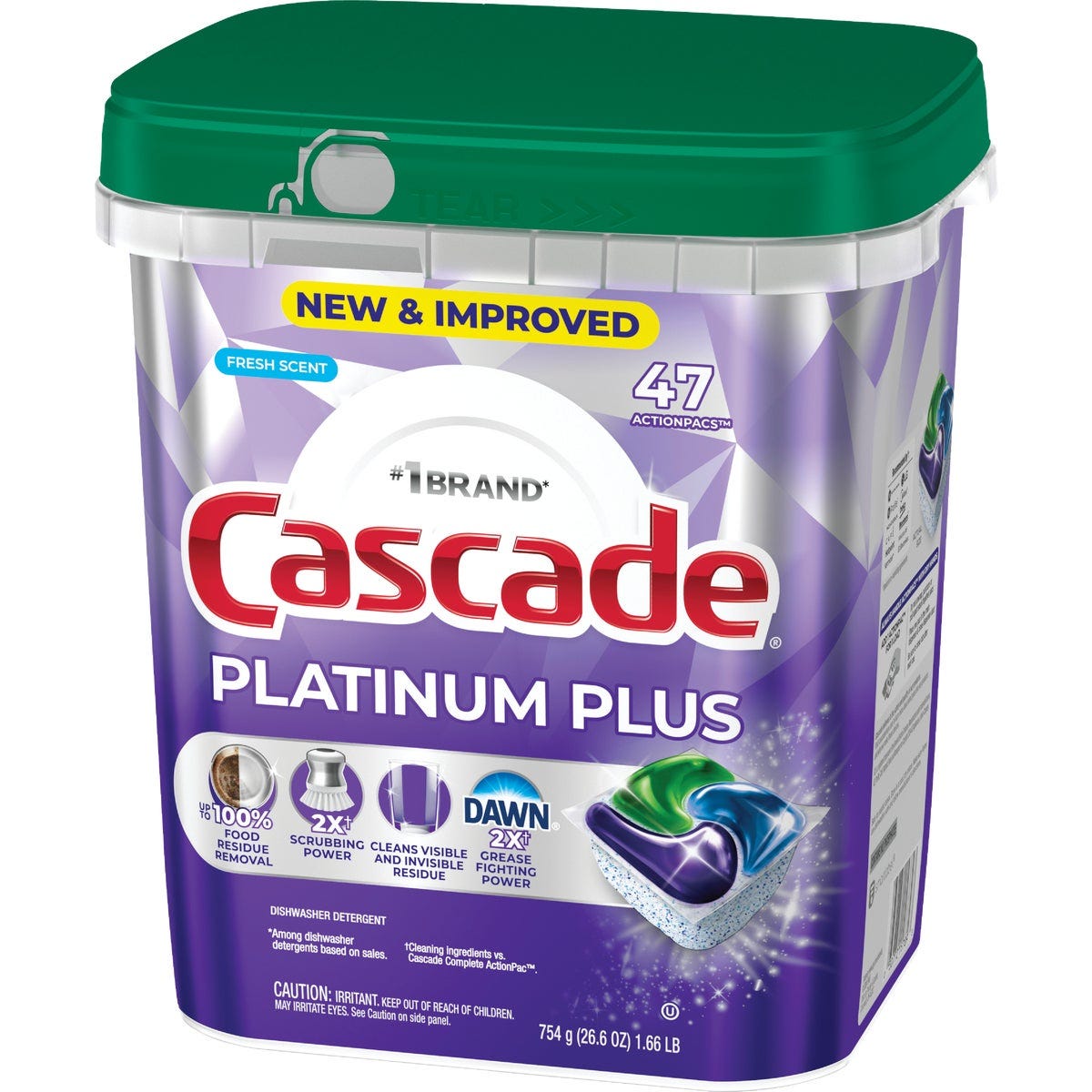 Cascade Platinum Plus Action Pacs Dishwasher Detergent (47-Ct.) - photo 3