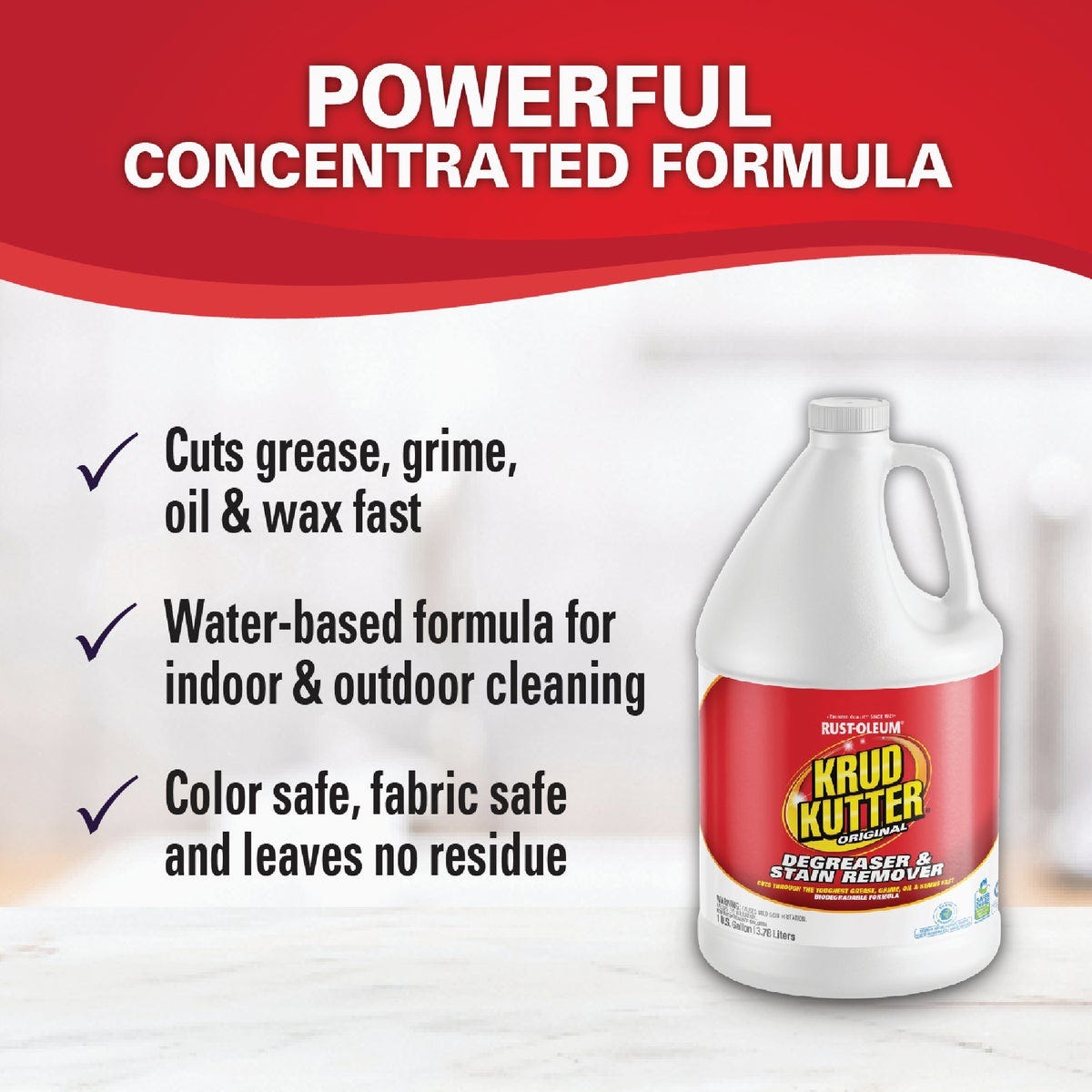 Krud Kutter 1 Gal. Liquid Concentrate Cleaner & Degreaser Stain Remover - photo 3