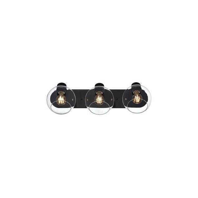 Westinghouse Hyson Matte Black Finish 3-Light Indoor Vanity Wall Fixture