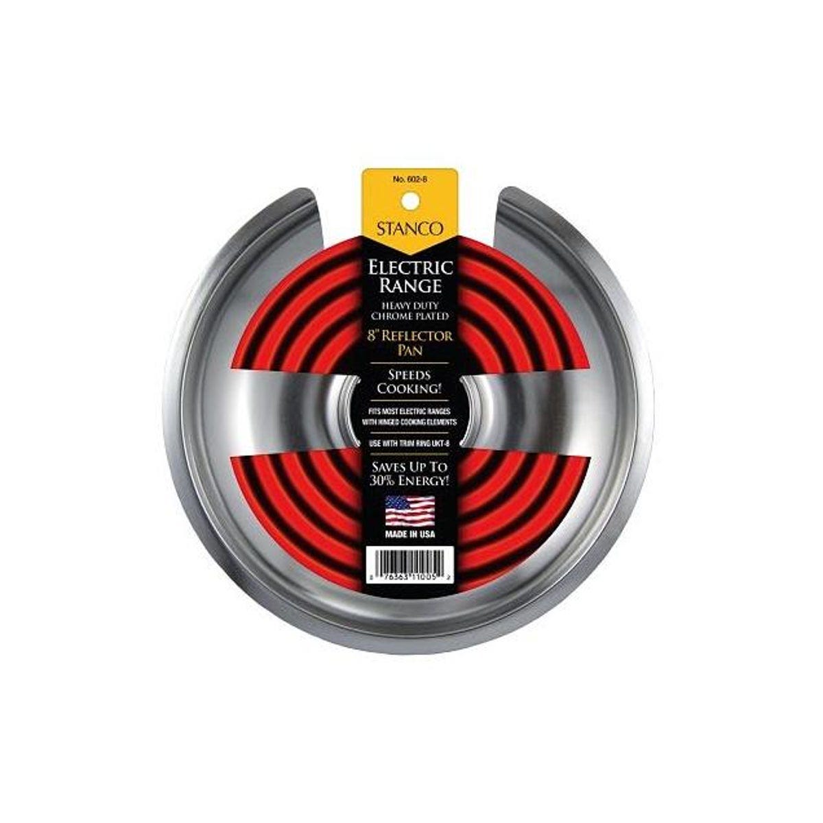 Stanco 8 In. Chrome Fixed-Element Electric Range Reflector Pan