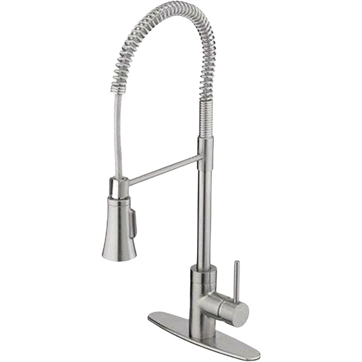 Homepointe Single or 3-Hole Commercial Style Pull-Down Kitchen Faucet, Stainless Steel Homepointe Single or 3-Hole Commercial Style Pull-Down Kitchen Faucet, Stainless Steel