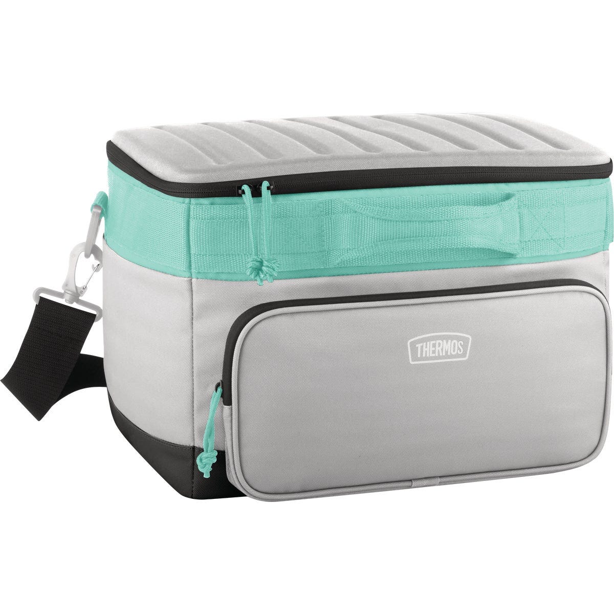 Thermos 24-Can Soft Side Cooler, Gray/Mint Thermos 24-Can Soft Side Cooler, Gray/Mint