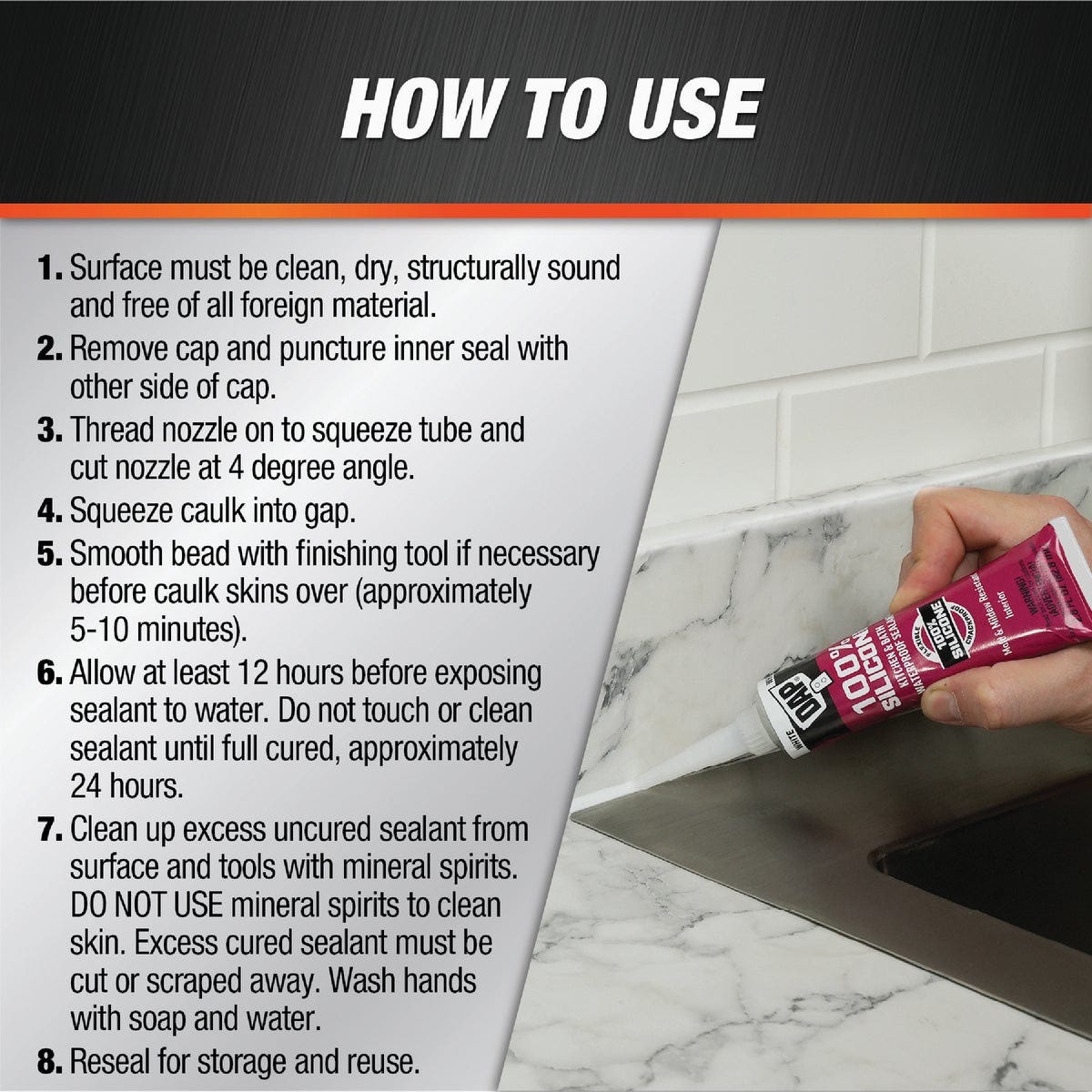 DAP 2.8 Oz. White 100% Silicone Kitchen & Bath Sealant - photo 5 DAP 2.8 Oz. White 100% Silicone Kitchen & Bath Sealant - photo 5