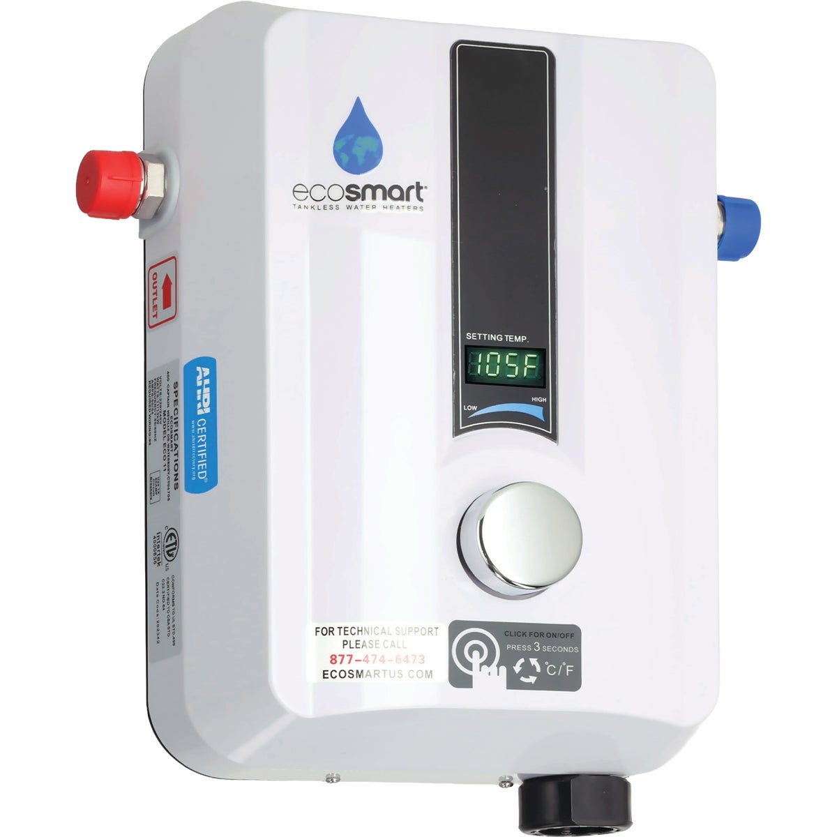 EcoSMART 240V 13.6kW Tankless Electric Water Heater EcoSMART 240V 13.6kW Tankless Electric Water Heater