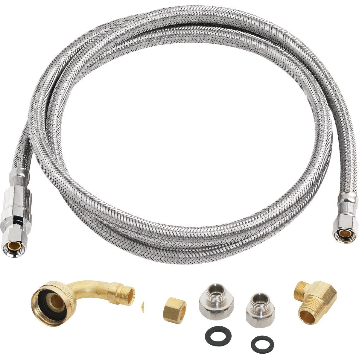 Homewerks 3/8 in. OD COMP x 3/8 in. OD COMP 48 in. Long Braided Stainless Steel Dishwasher Supply Line Homewerks 3/8 in. OD COMP x 3/8 in. OD COMP 48 in. Long Braided Stainless Steel Dishwasher Supply Line