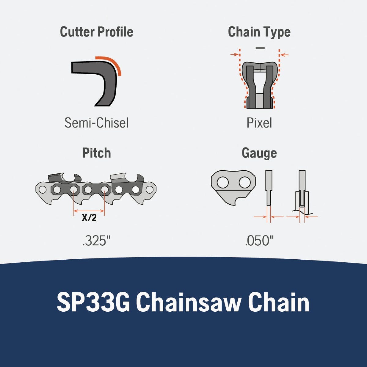 Husqvarna X-Cut 16 In. 66-Link Chainsaw Chain - photo 3