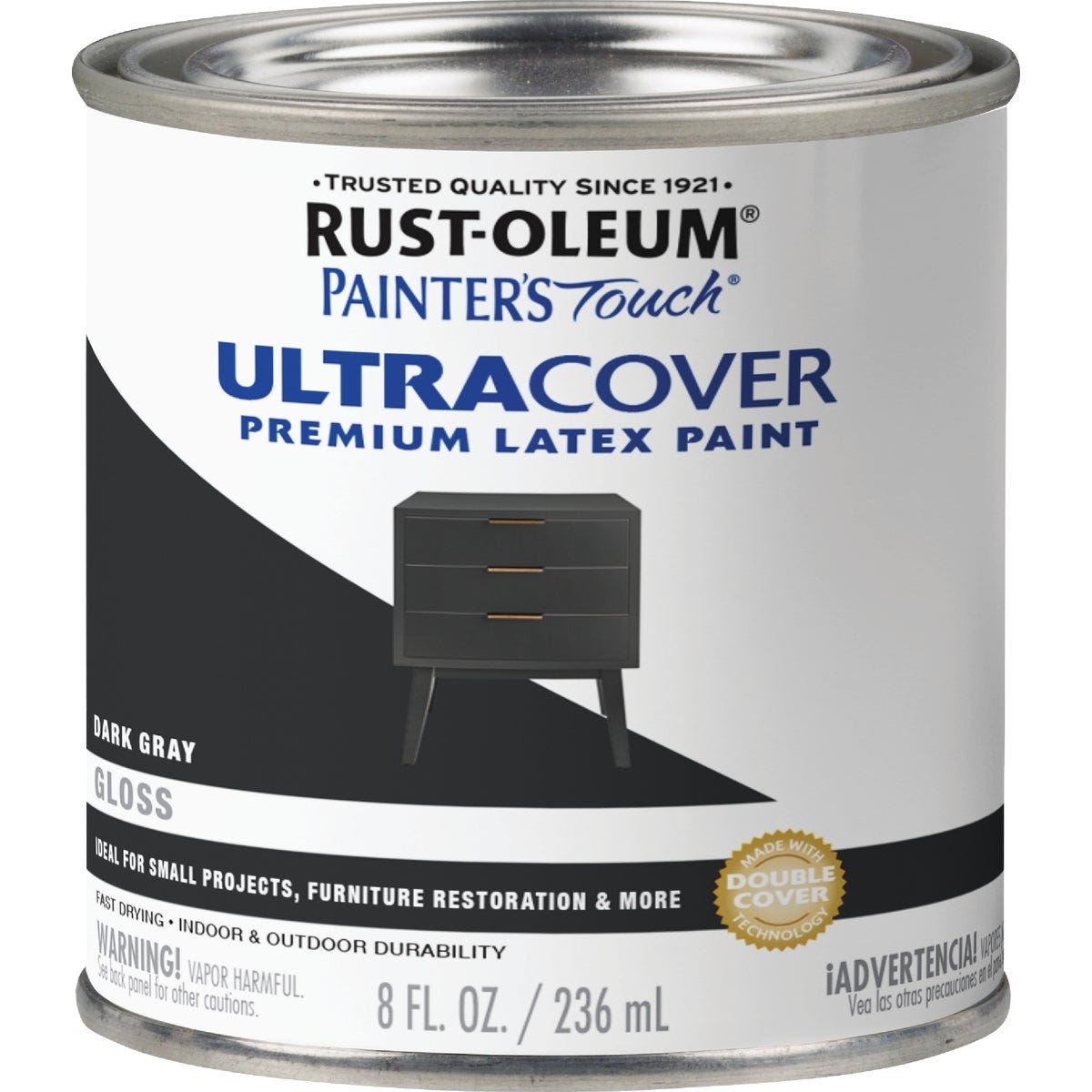 Rust-Oleum Painter's Touch 2X Ultra Cover Premium Latex Paint, Dark Gray, 1/2 Pt. - photo 2 Rust-Oleum Painter's Touch 2X Ultra Cover Premium Latex Paint, Dark Gray, 1/2 Pt. - photo 2