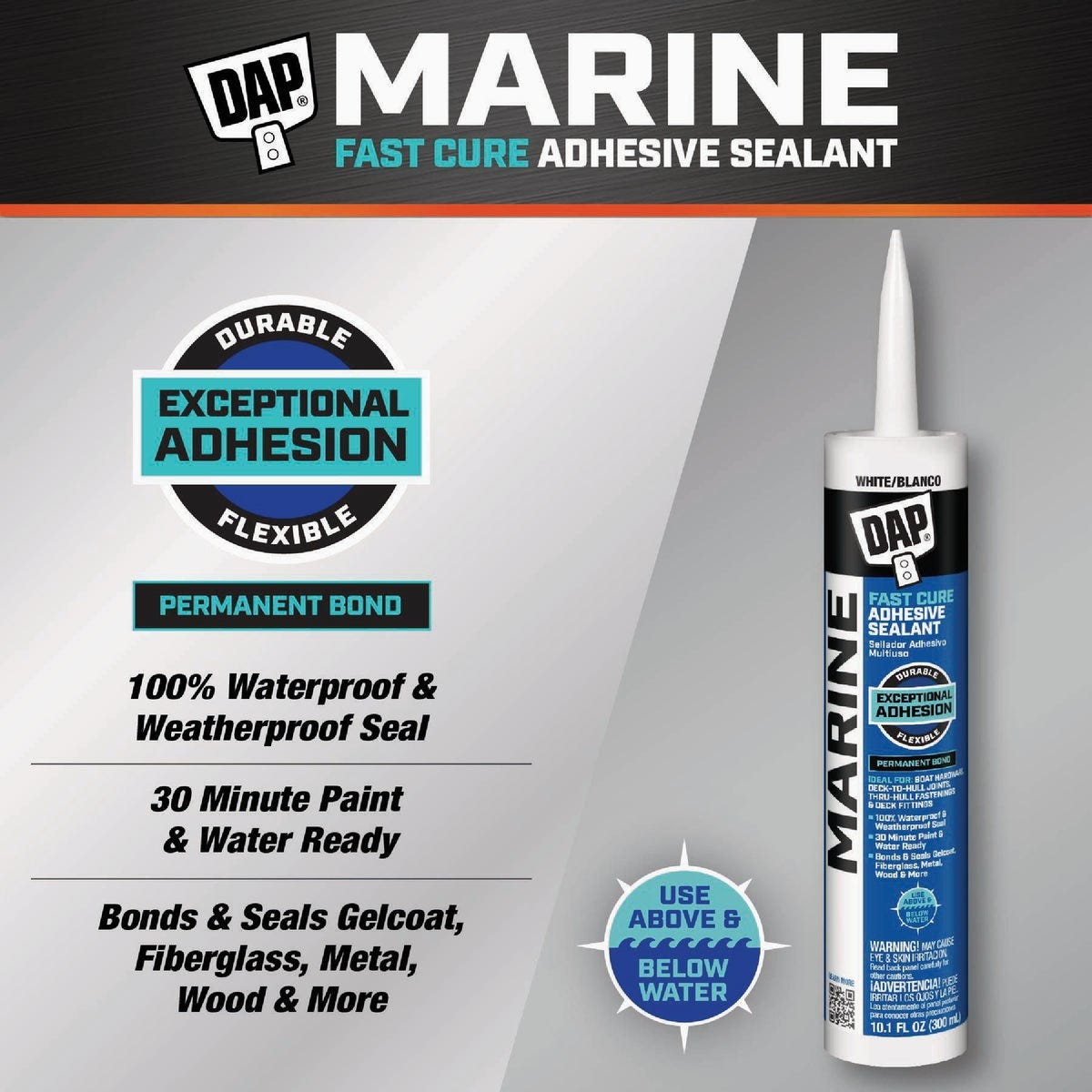 DAP 10.1 Oz. White Fast Cure Marine Adhesive Sealant | True Value Hardware