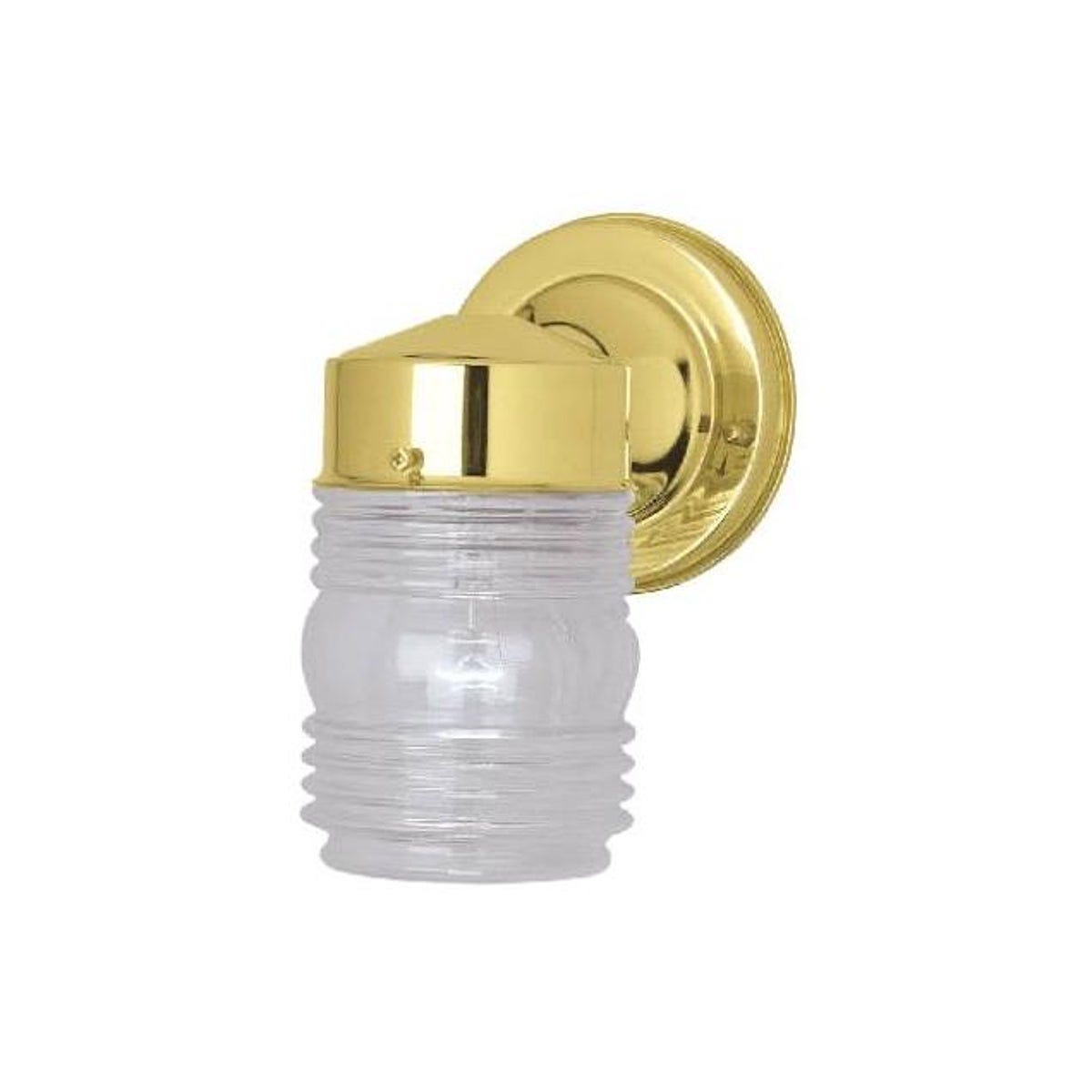 Westinghouse 75W Polished Brass Jelly Jar Wall Fixture