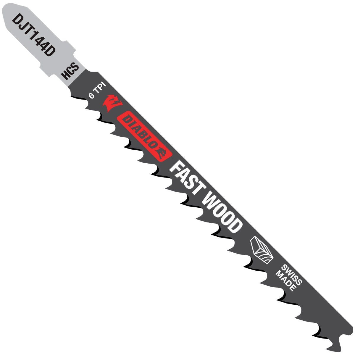 Diablo 4 In. x 6 TPI T-Shank HCS Jig Saw Blade for Fast Wood (5-Pack) Diablo 4 In. x 6 TPI T-Shank HCS Jig Saw Blade for Fast Wood (5-Pack)