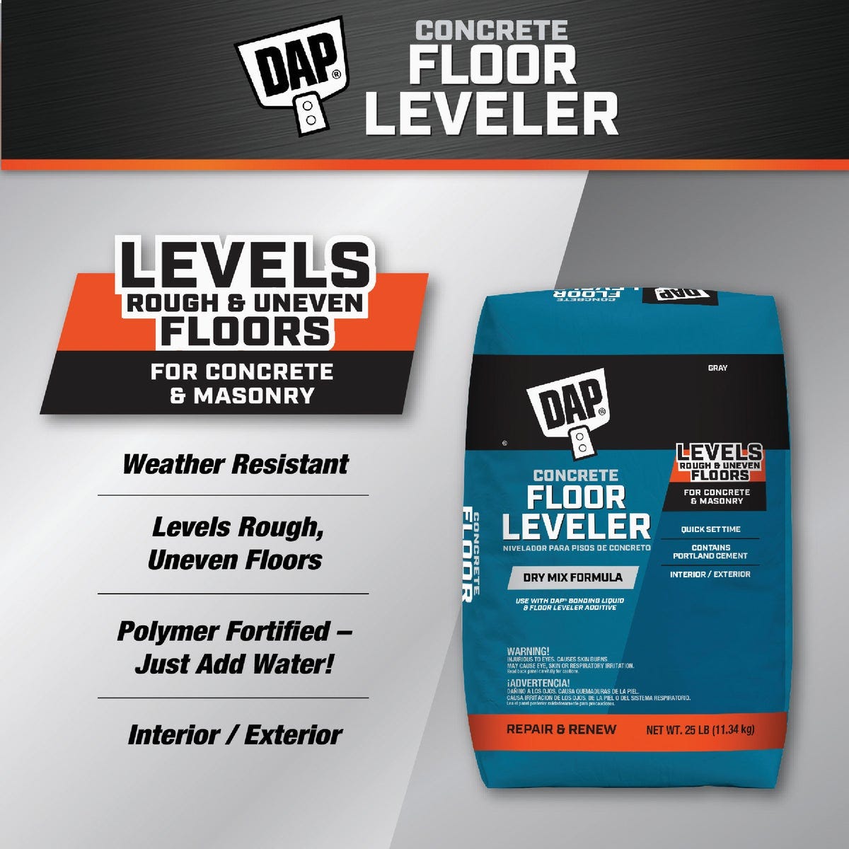DAP 25 Lb. Concrete Floor Leveler, Gray - photo 2
