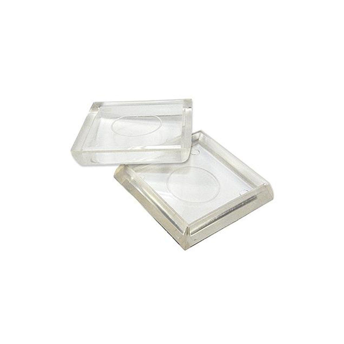TruGuard 1-7/8 In. Clear Plastic Square Furniture Cups (4-Pack) TruGuard 1-7/8 In. Clear Plastic Square Furniture Cups (4-Pack)