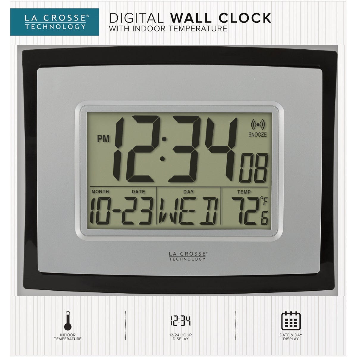 La Crosse Technology Digital Wall Clock with Indoor Temperature - photo 2 La Crosse Technology Digital Wall Clock with Indoor Temperature - photo 2