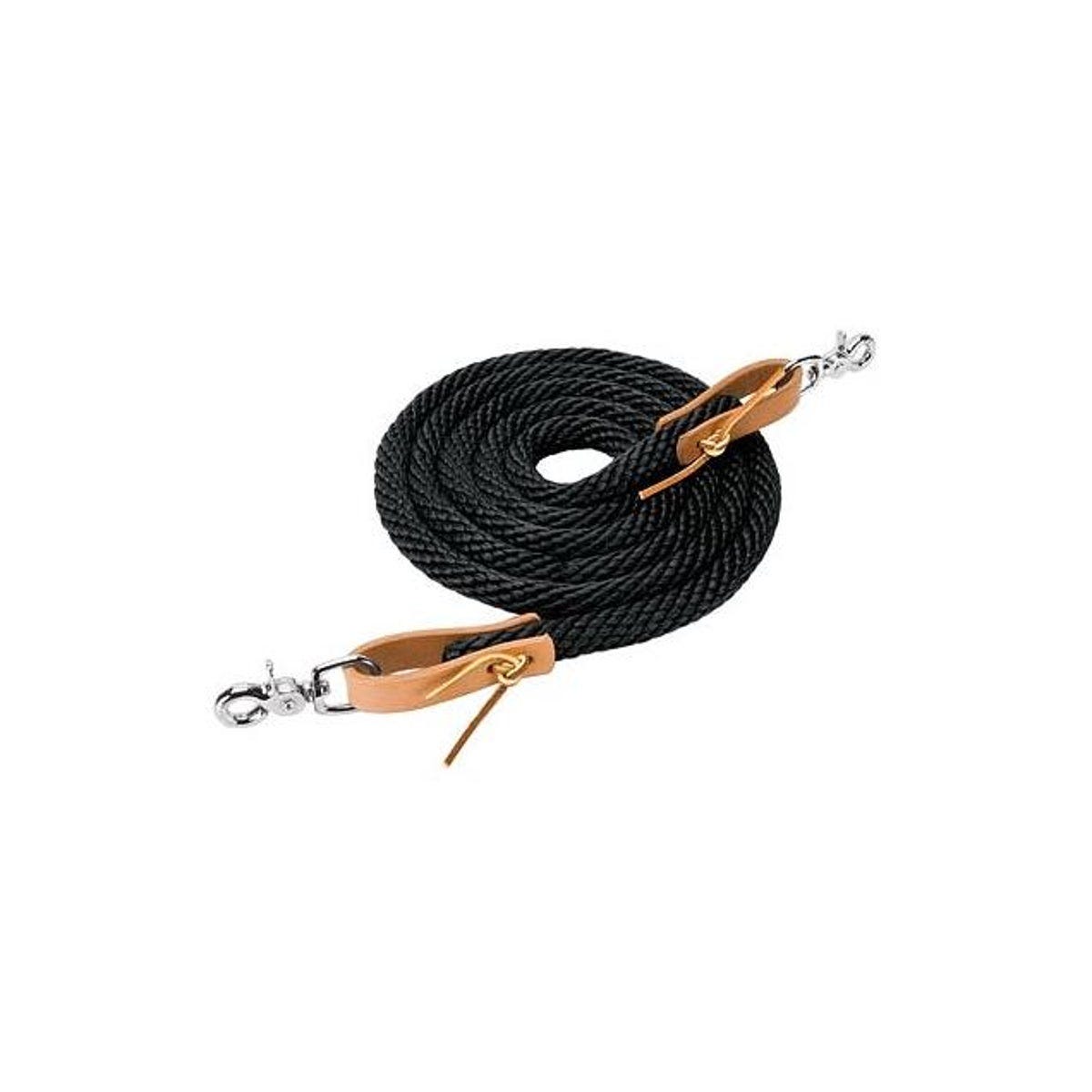 Weaver Leather 3/8 In. x 8 Ft. Black Poly Roper Reins