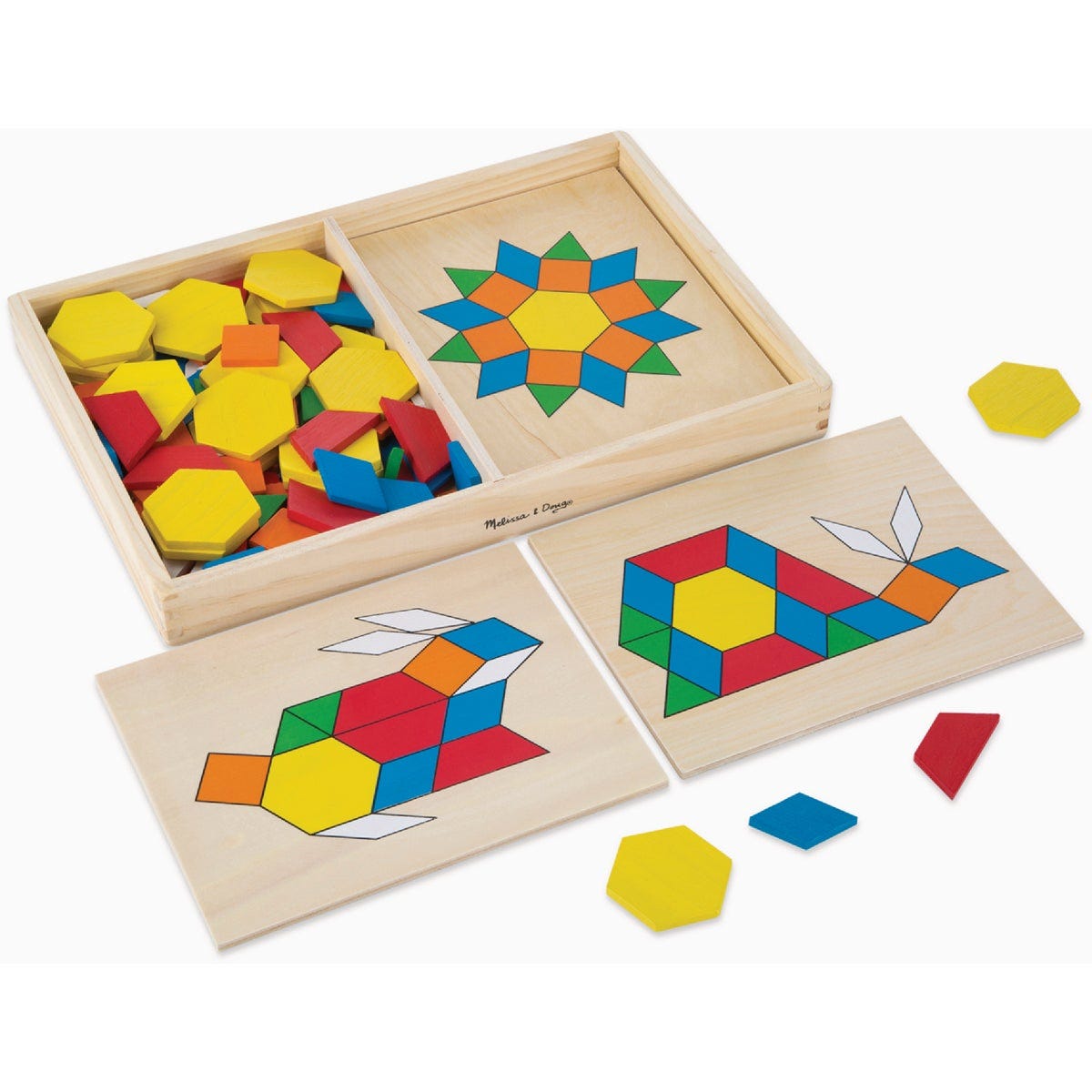 Melissa & Doug Wood Pattern Blocks and Boards