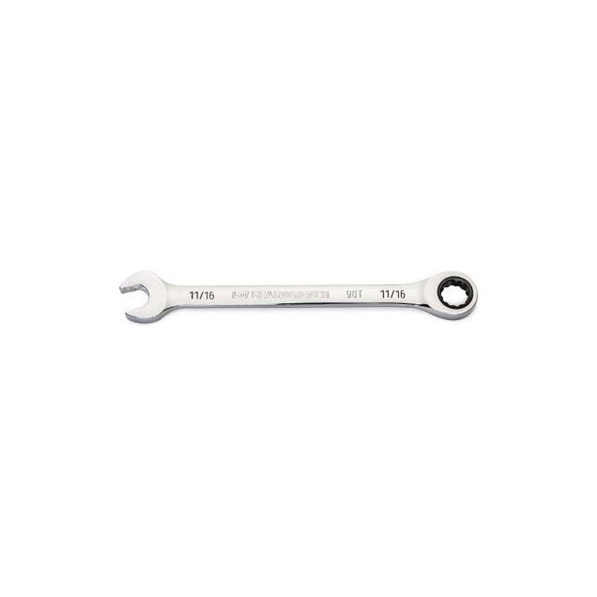 GearWrench Combination Ratcheting Wrench, 90-Tooth, 12-Point, 11/16 In. GearWrench Combination Ratcheting Wrench, 90-Tooth, 12-Point, 11/16 In.