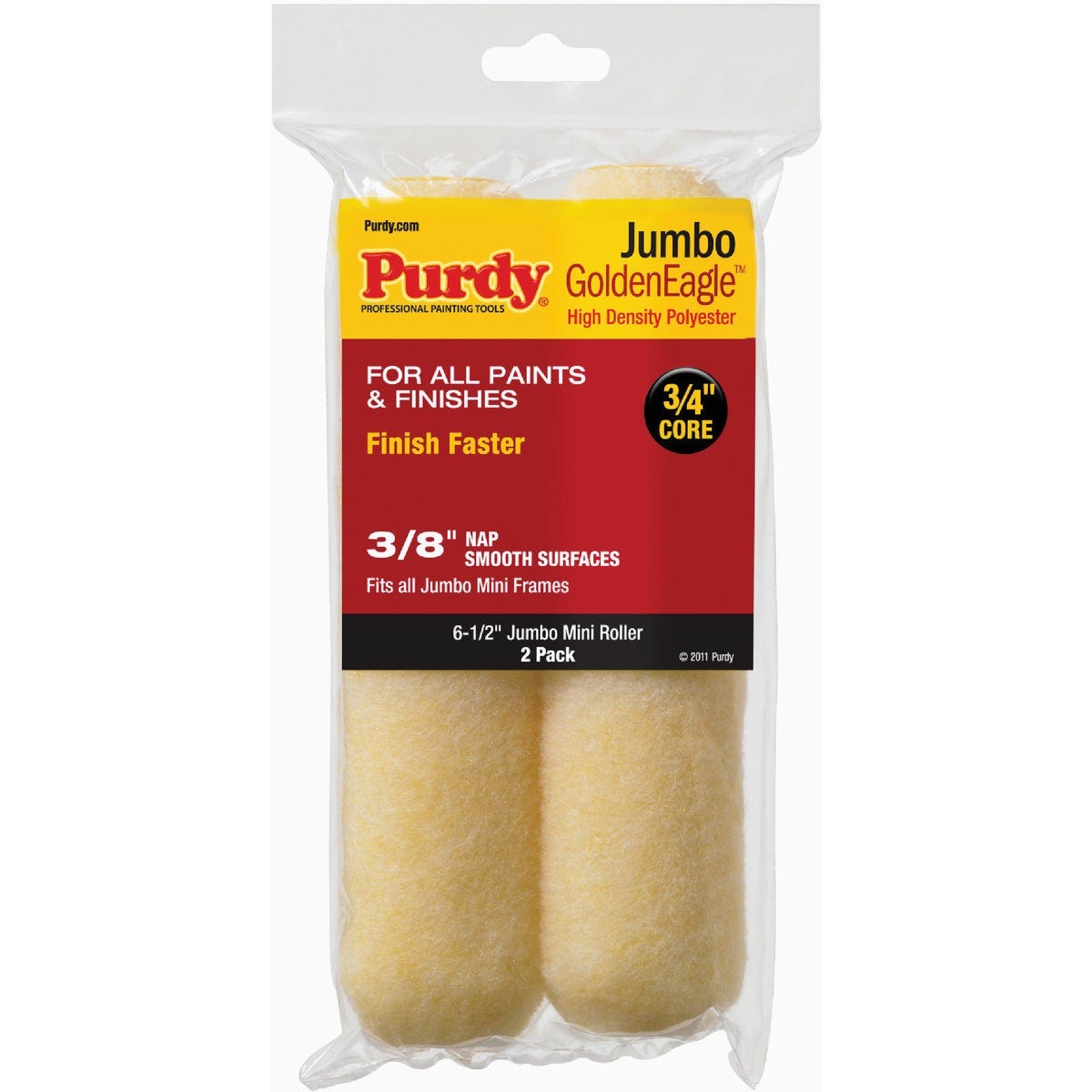 Purdy Golden Eagle Jumbo Mini Roller Cover, 6-1/2 In. x 3/8 In. (2-Pack) - photo 2