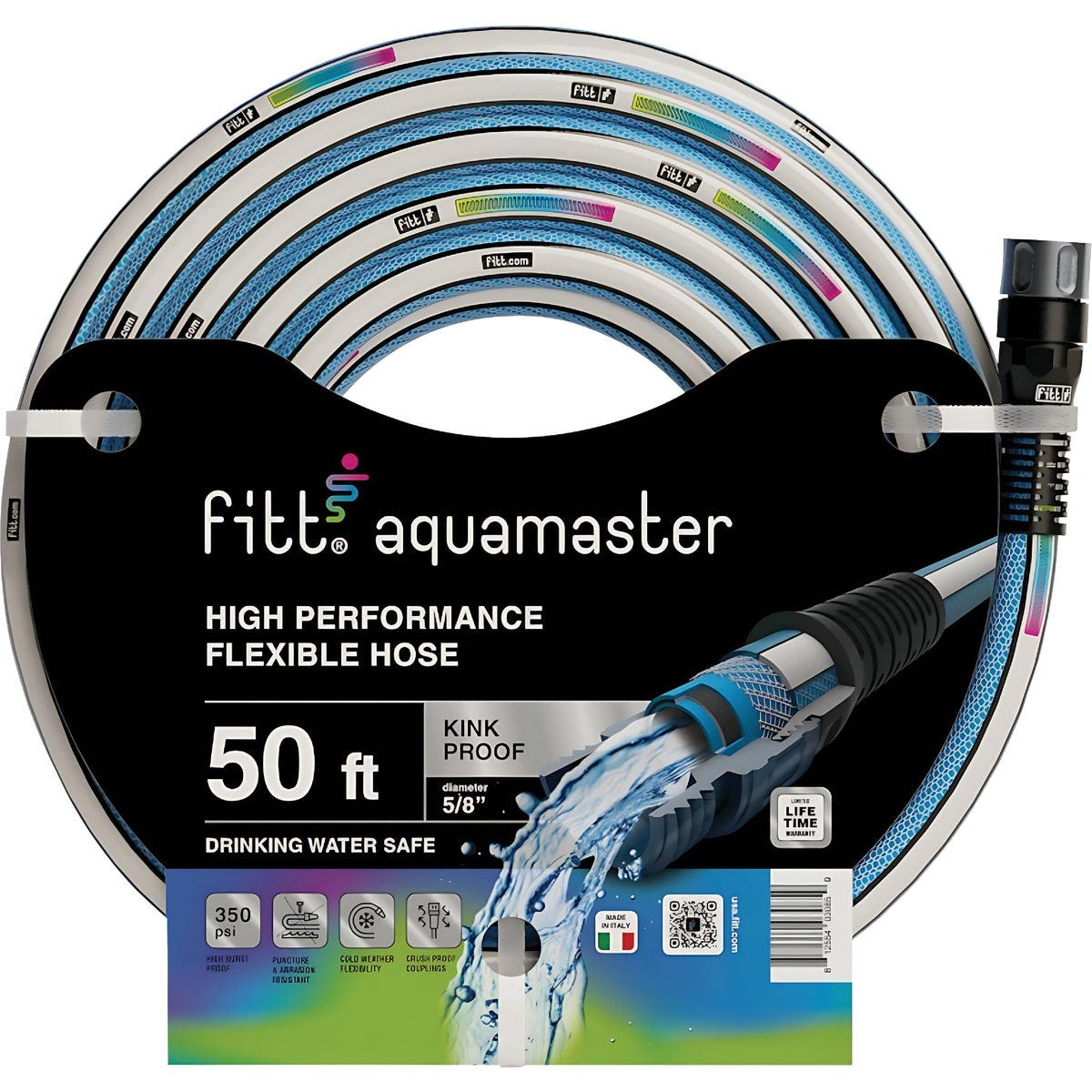 Fitt Aquamaster 5/8 In. Dia. x 50 Ft. Hybrid Garden Hose Fitt Aquamaster 5/8 In. Dia. x 50 Ft. Hybrid Garden Hose