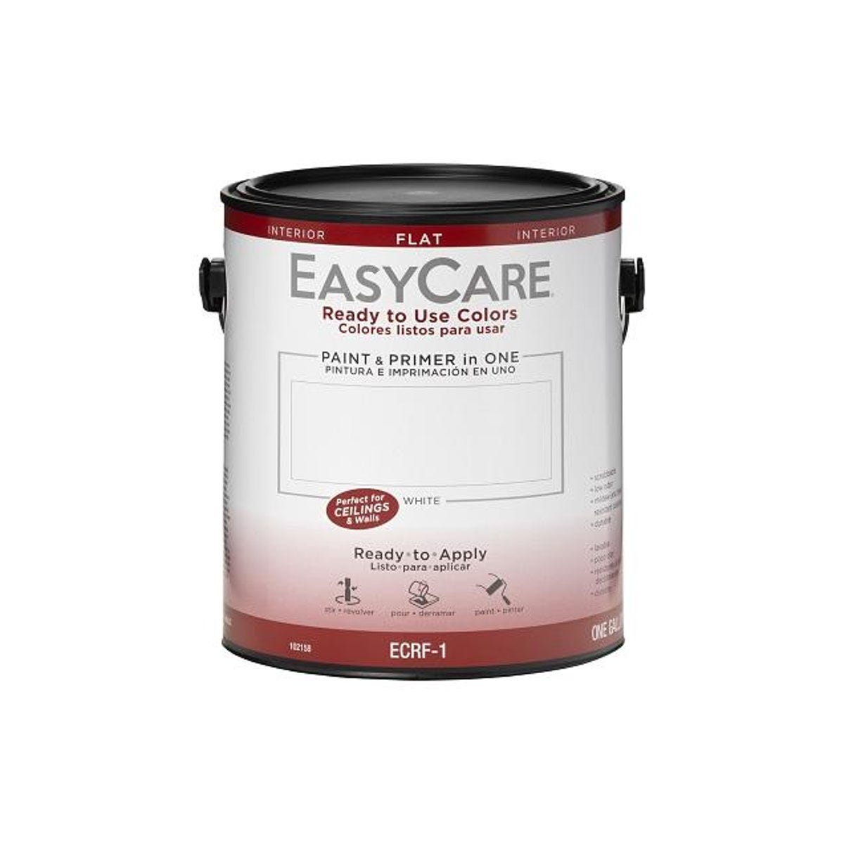 EasyCare Ready to Use Colors 1 Gal. Interior Flat Latex Paint & Primer, White EasyCare Ready to Use Colors 1 Gal. Interior Flat Latex Paint & Primer, White