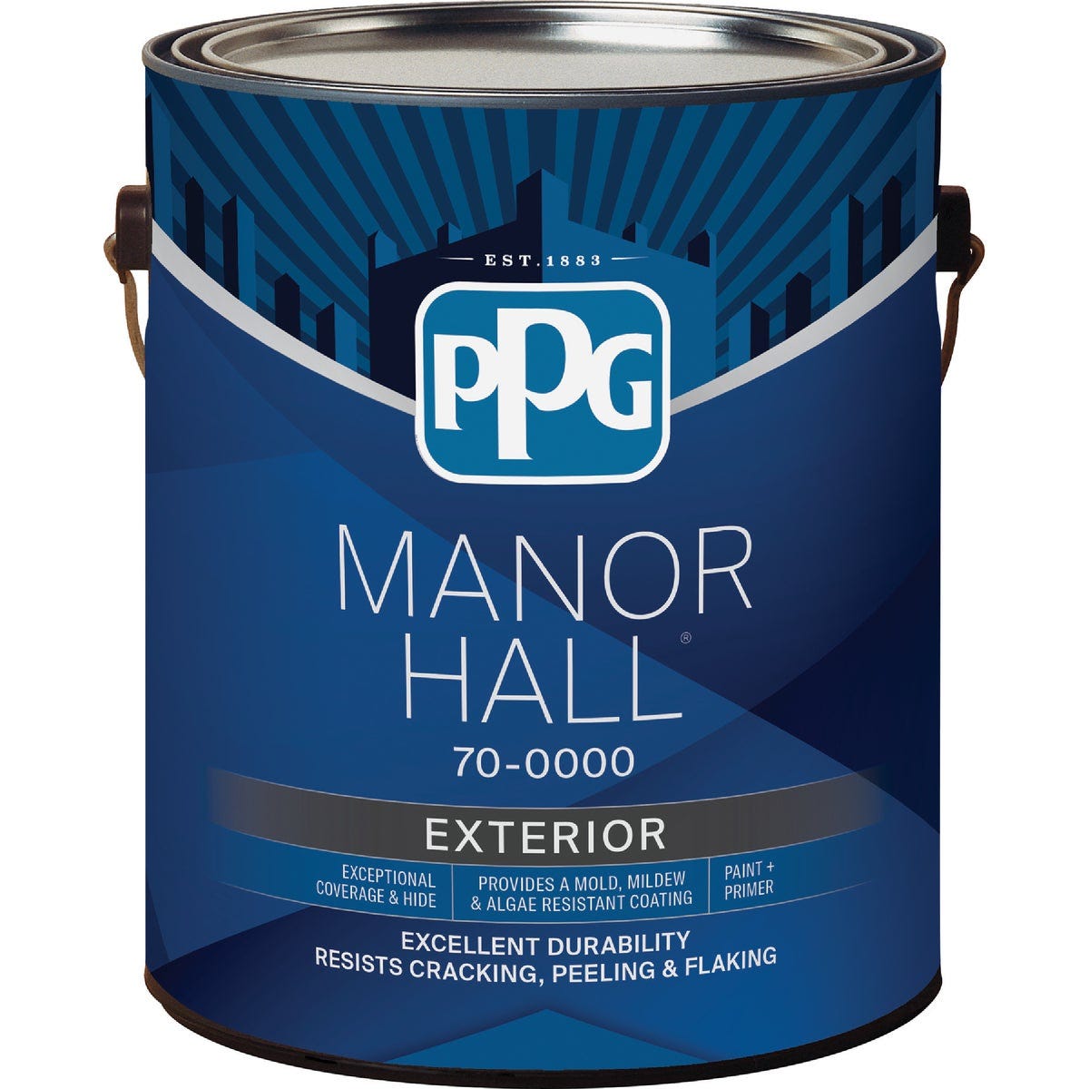 Manor Hall Exterior Paint + Primer Satin White Pastel Base Gallon