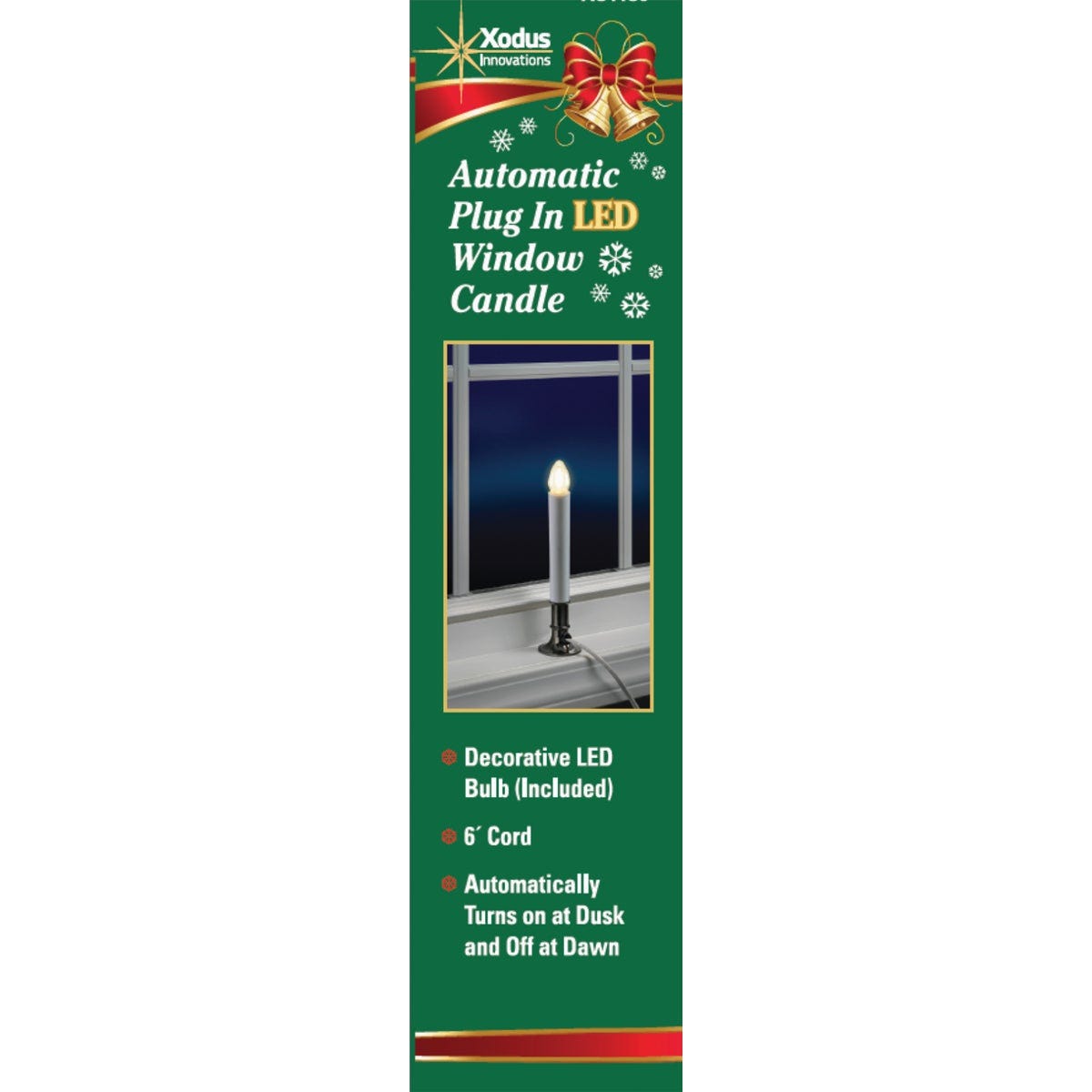 Xodus 8 In. H. x 1.75 In. D. Brass Finish Base Plug In Candle with 6 Hour Repeating Timer and Replaceable LED C7 Bulb - photo 2