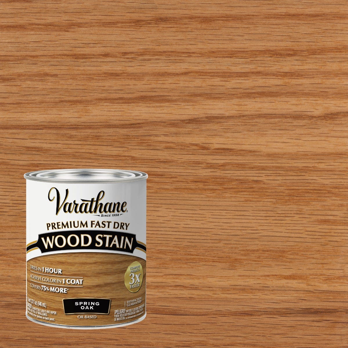 Varathane Fast Dry Spring Oak Urethane Modified Alkyd Interior Wood Stain, 1 Qt. - photo 9