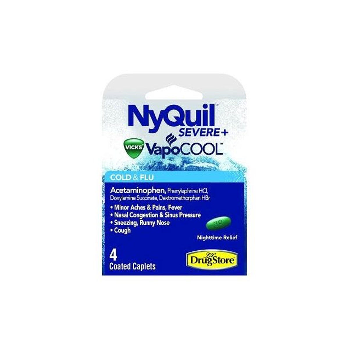 Lil' Drug Store 4-Ct. NyQuil Severe Cold & Flu Nighttime Caplets Lil' Drug Store 4-Ct. NyQuil Severe Cold & Flu Nighttime Caplets