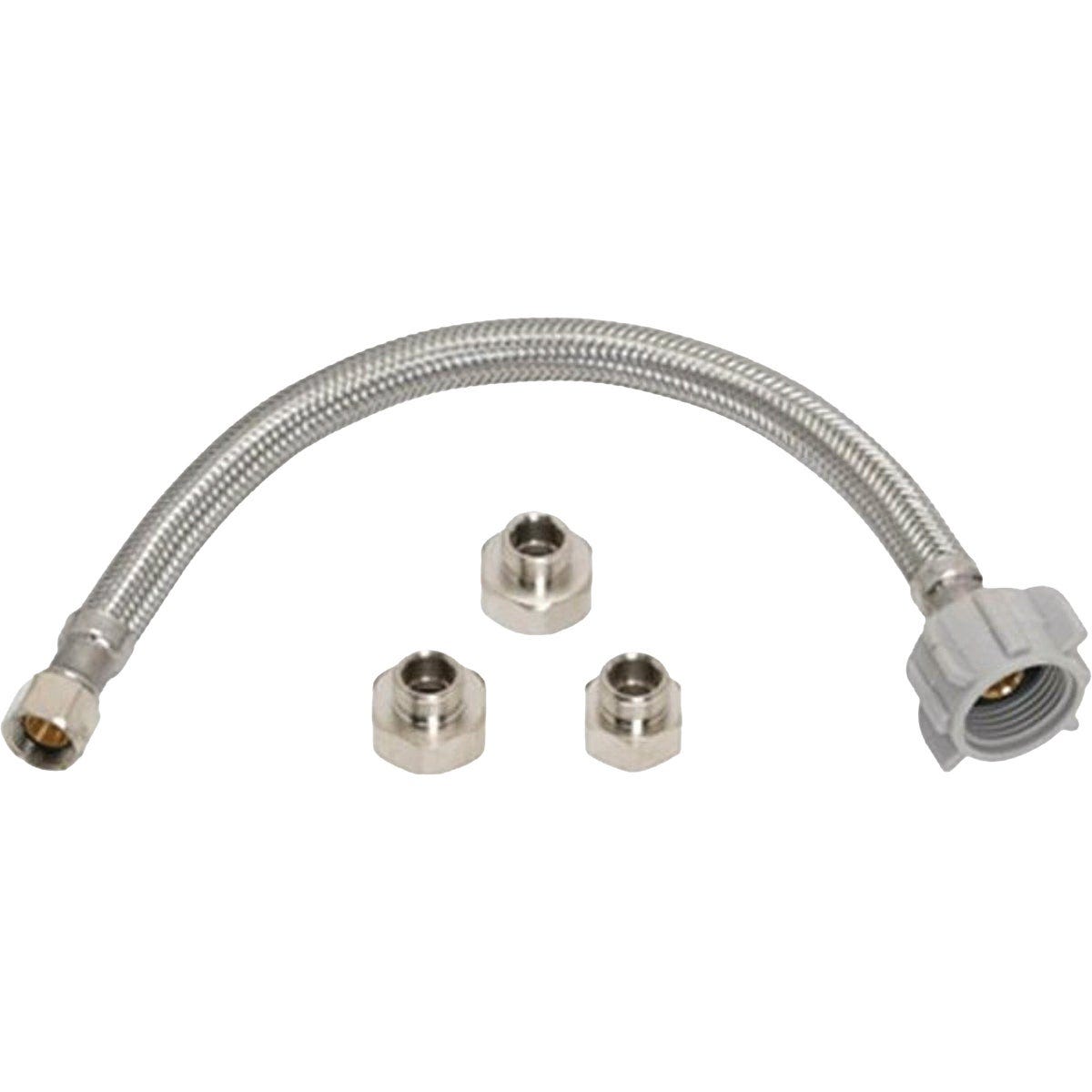 Homewerks Universal Connector Kit x 12 in. Braided Stainless Steel Toilet Supply Line
