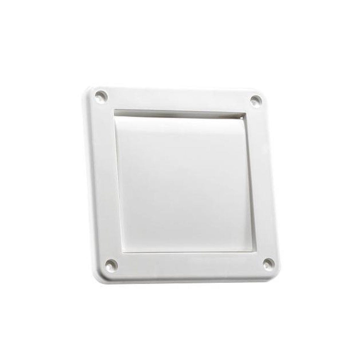 Lambro 4 In. White Plastic Single Flap Louver Vent