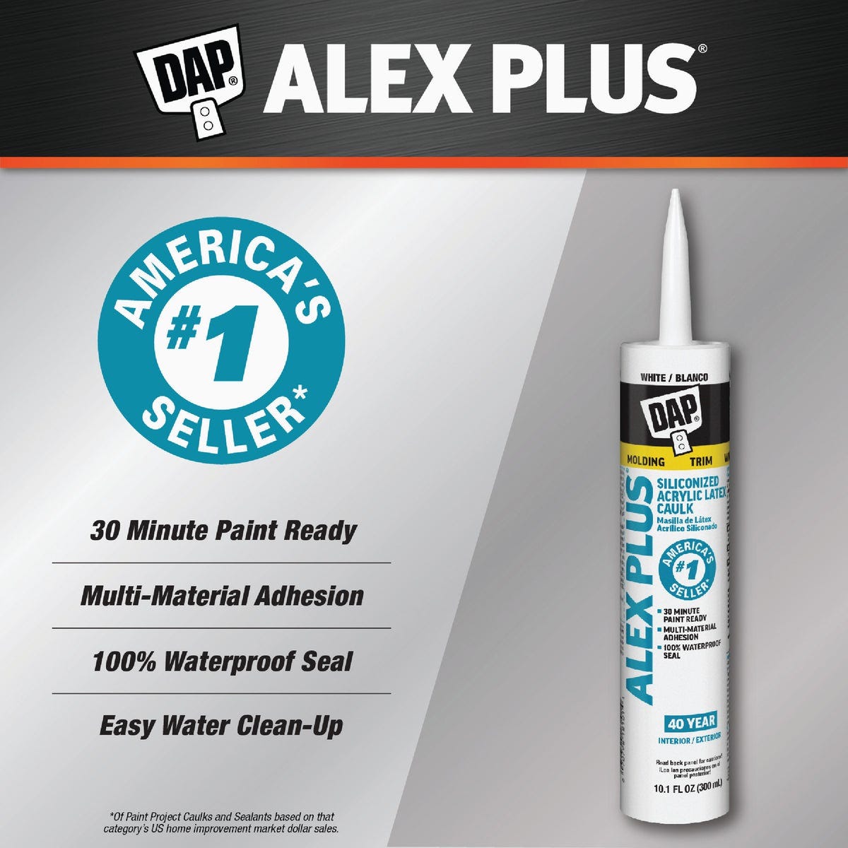 Dap Alex Plus 10.1 Oz. All Purpose White Siliconized Acrylic Latex Caulk - photo 3