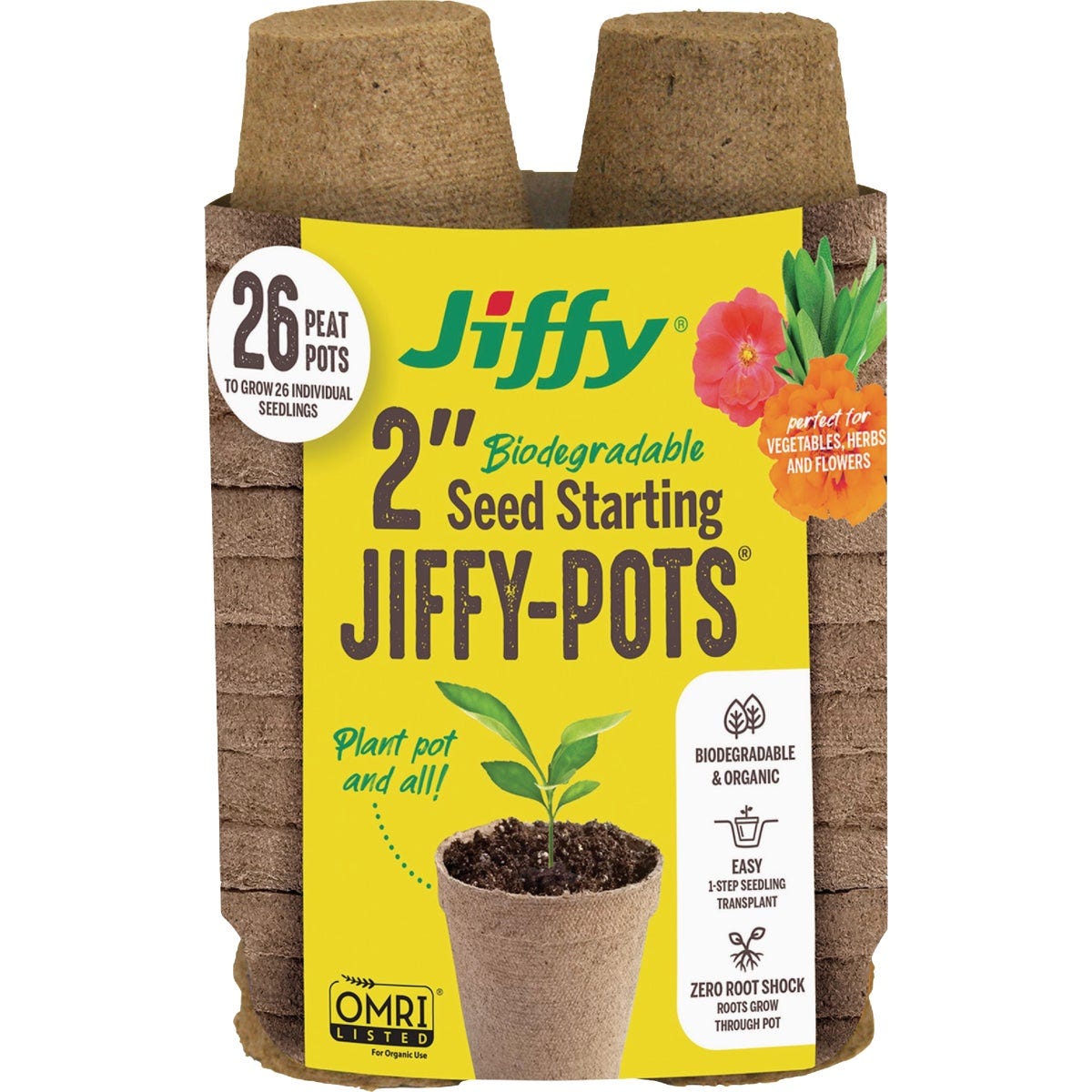 Jiffy 2.25 In. Biodegradable Seed Starting Pot (26-Pack) Jiffy 2.25 In. Biodegradable Seed Starting Pot (26-Pack)
