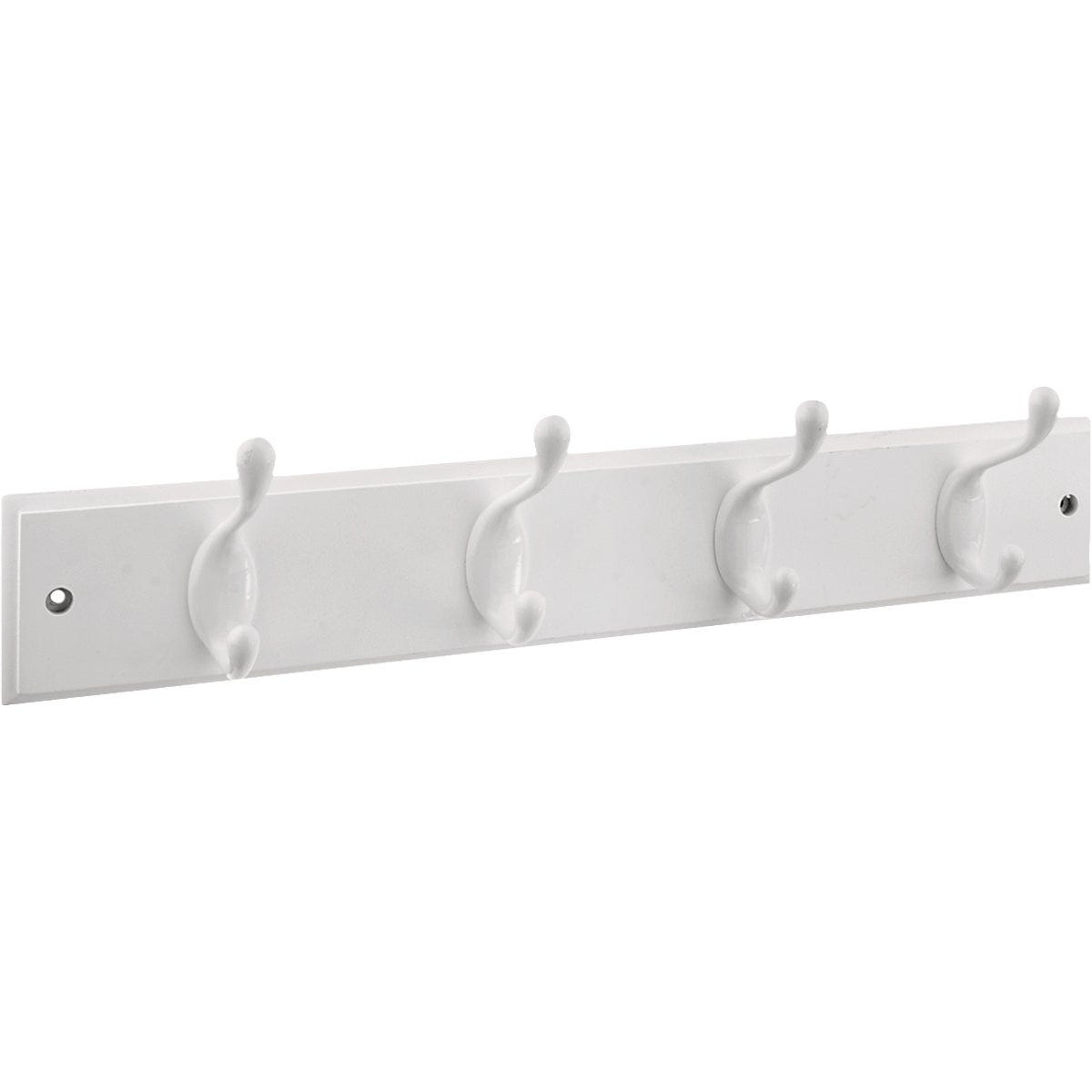 National Hardware 18 In. 4-Hook White Hook Rail