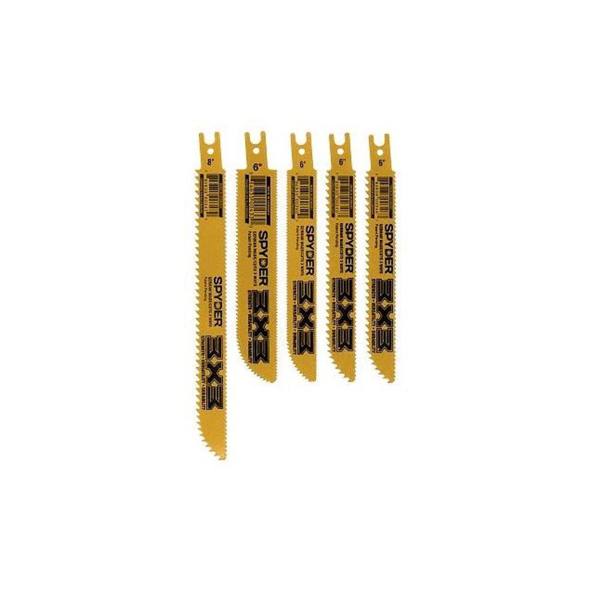 Spyder 5-Piece 3 In. x 3 In. Double-Sided Reciprocating Saw Blade Set Spyder 5-Piece 3 In. x 3 In. Double-Sided Reciprocating Saw Blade Set