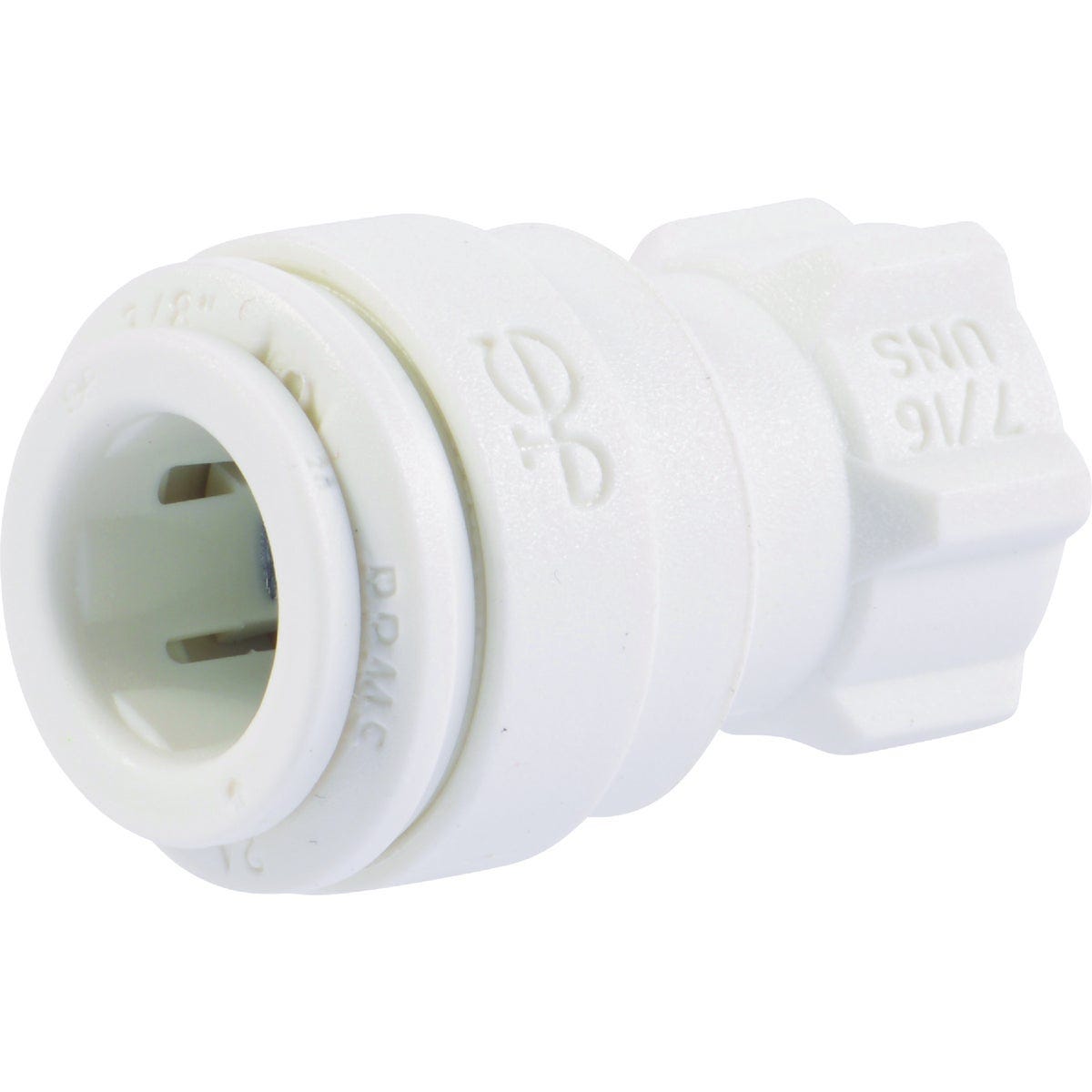 SharkBite John Guest 3/8 In. x 7/16 UNS Polypropylene Faucet Connector SharkBite John Guest 3/8 In. x 7/16 UNS Polypropylene Faucet Connector