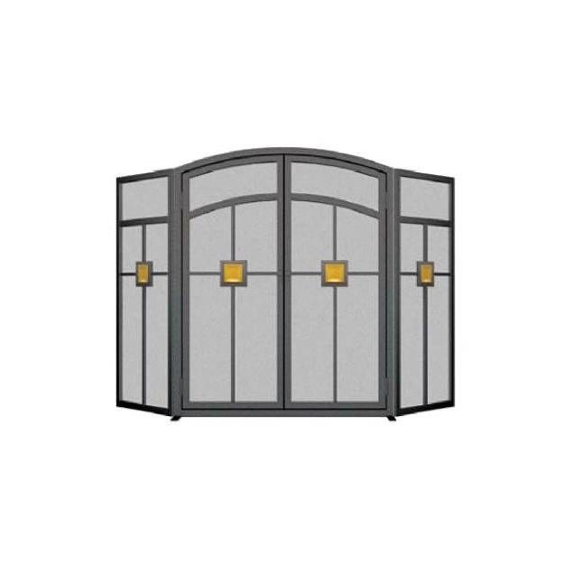 Panacea 3-Panel Eggshell Black Fireplace Screen Panacea 3-Panel Eggshell Black Fireplace Screen