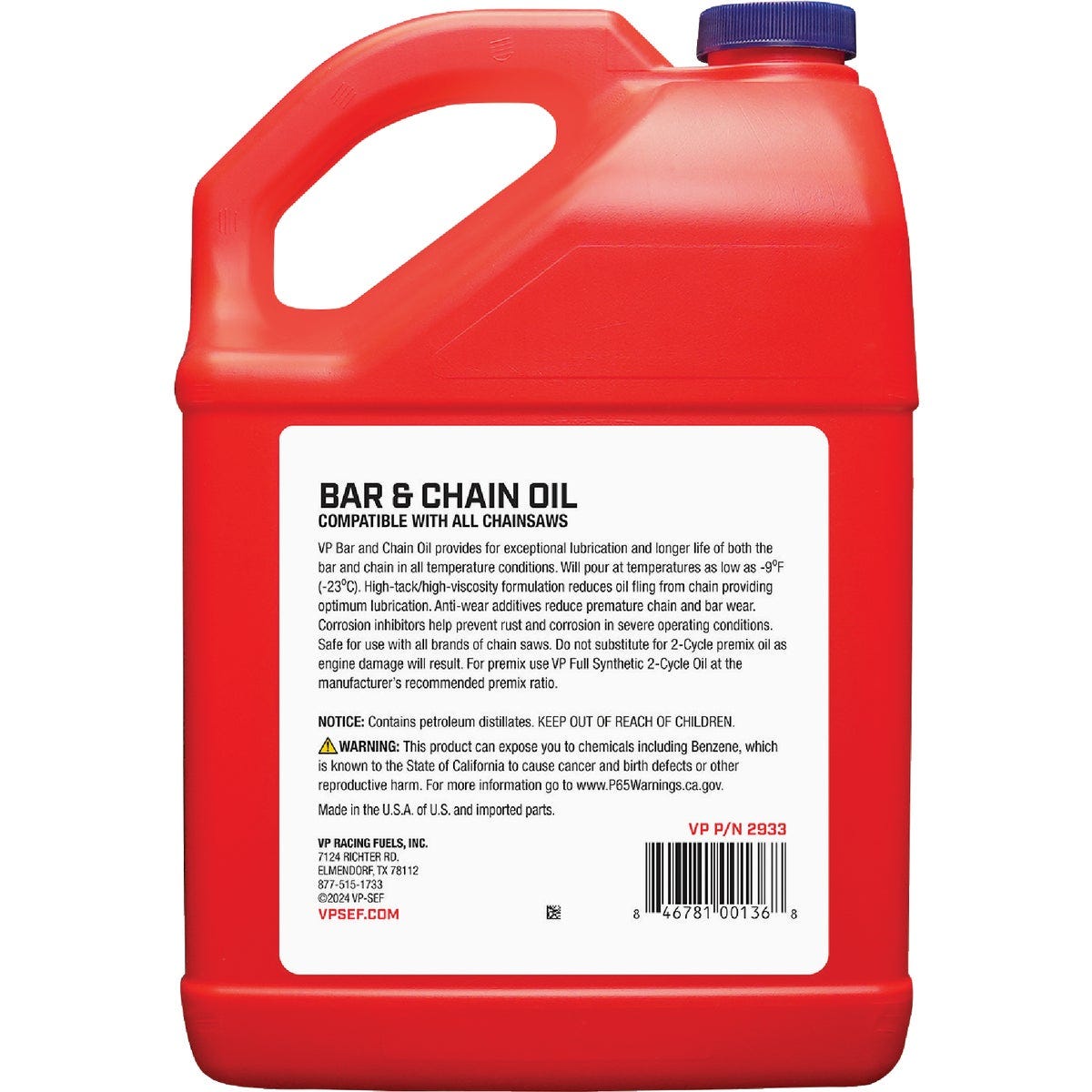 VP Racing Fuels Gallon Bar and Chain Oil - photo 2