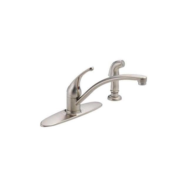 Delta Foundations Stainless Steel Kitchen Faucet With Side Spray Delta Foundations Stainless Steel Kitchen Faucet With Side Spray