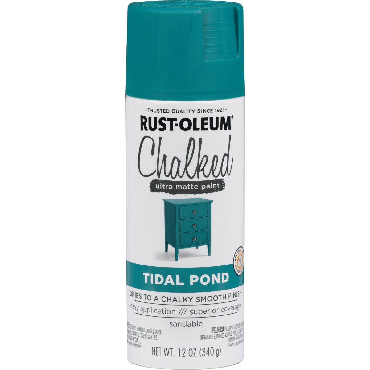 Rust-Oleum Chalked 12 Oz. Ultra Matte Spray Paint, Tidal Pond - photo 2