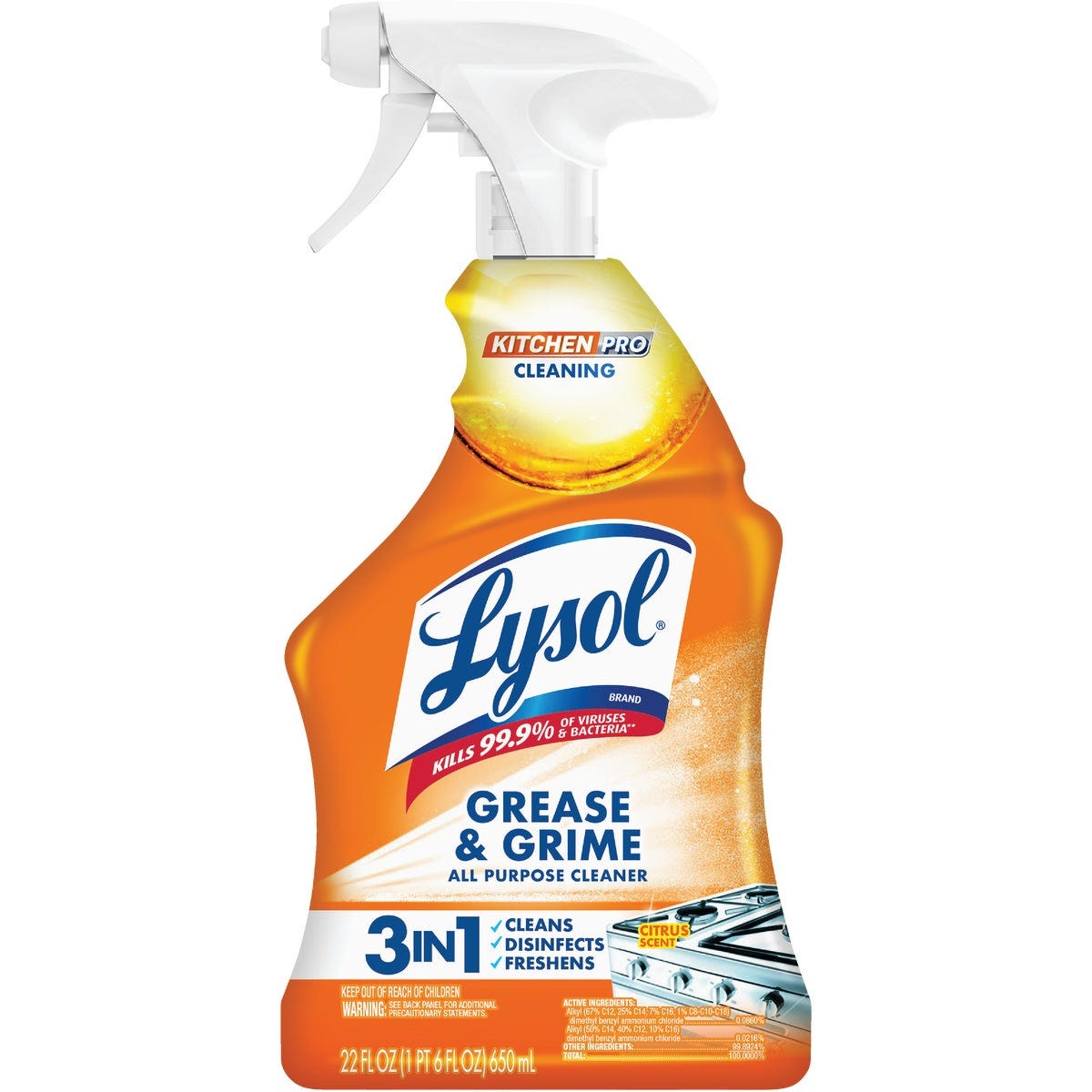 Lysol 22 Oz. Pro Antibacterial Liquid Citrus Kitchen Cleaner Lysol 22 Oz. Pro Antibacterial Liquid Citrus Kitchen Cleaner